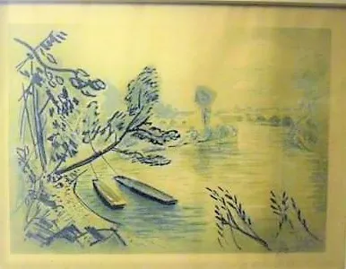 Obraz Jaroslav Grus “Pohled na řeku“ cca 52x41 cm
