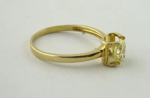 Prsten s přírodním diamantem Fancy Yellow- 0,79 ct - 4