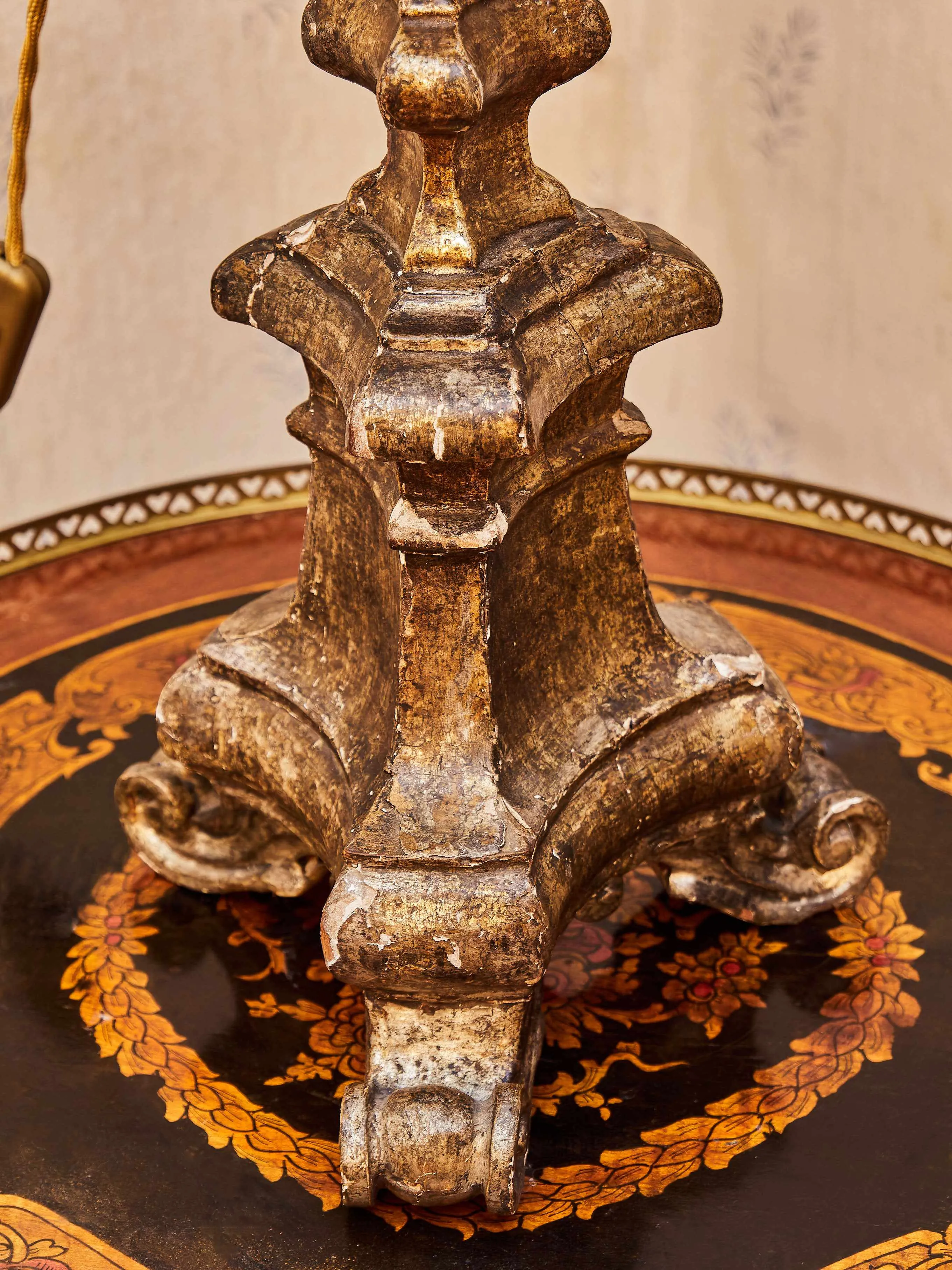 Barokní dřevěný svícen – Lampa - 3