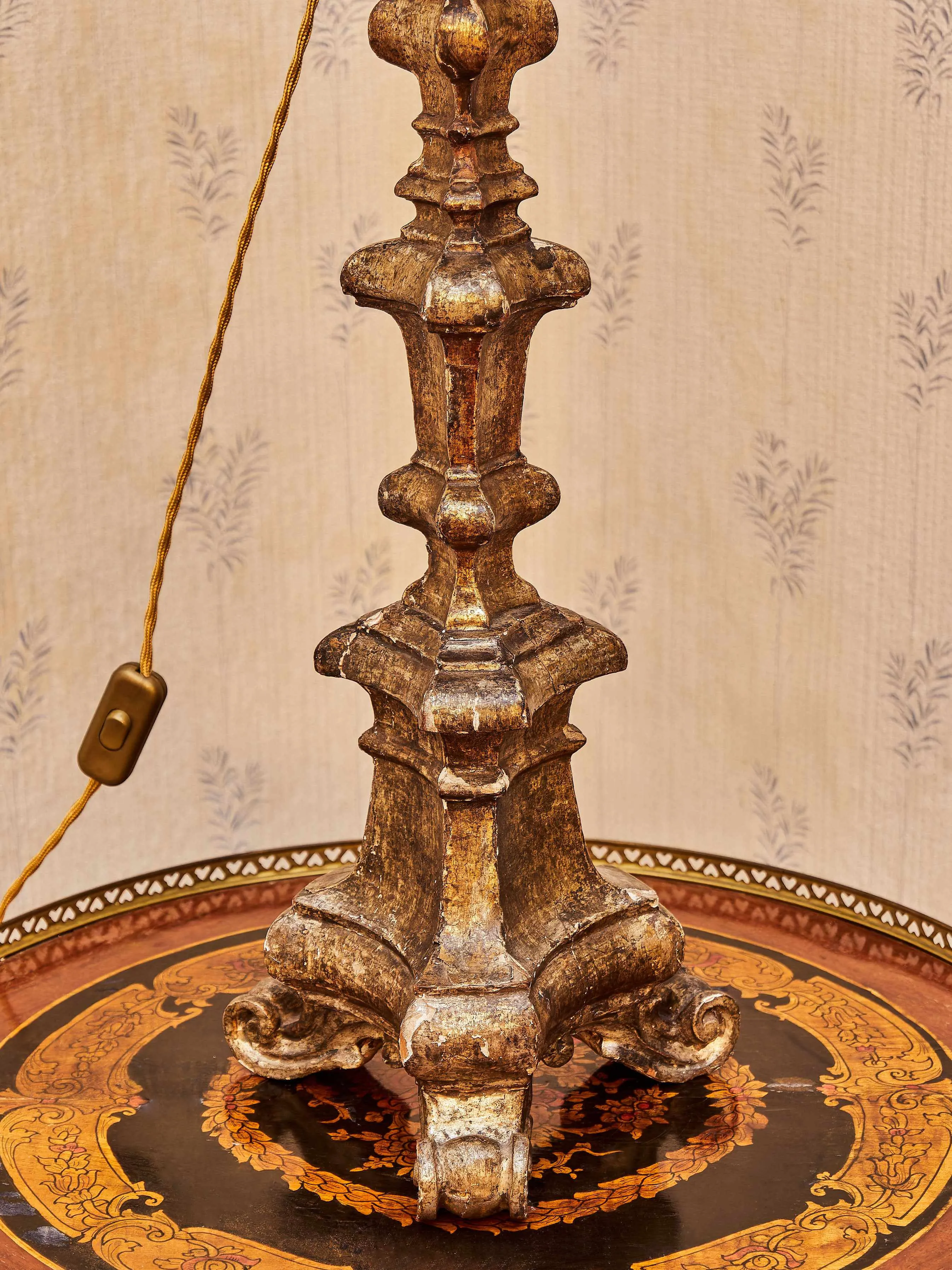 Barokní dřevěný svícen – Lampa - 6