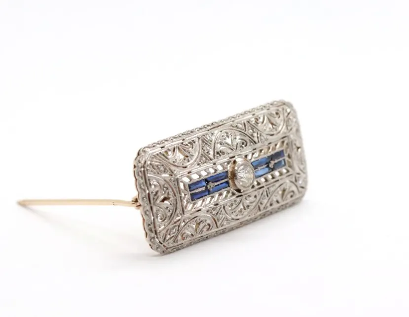 Art deco zlatá brož - 2