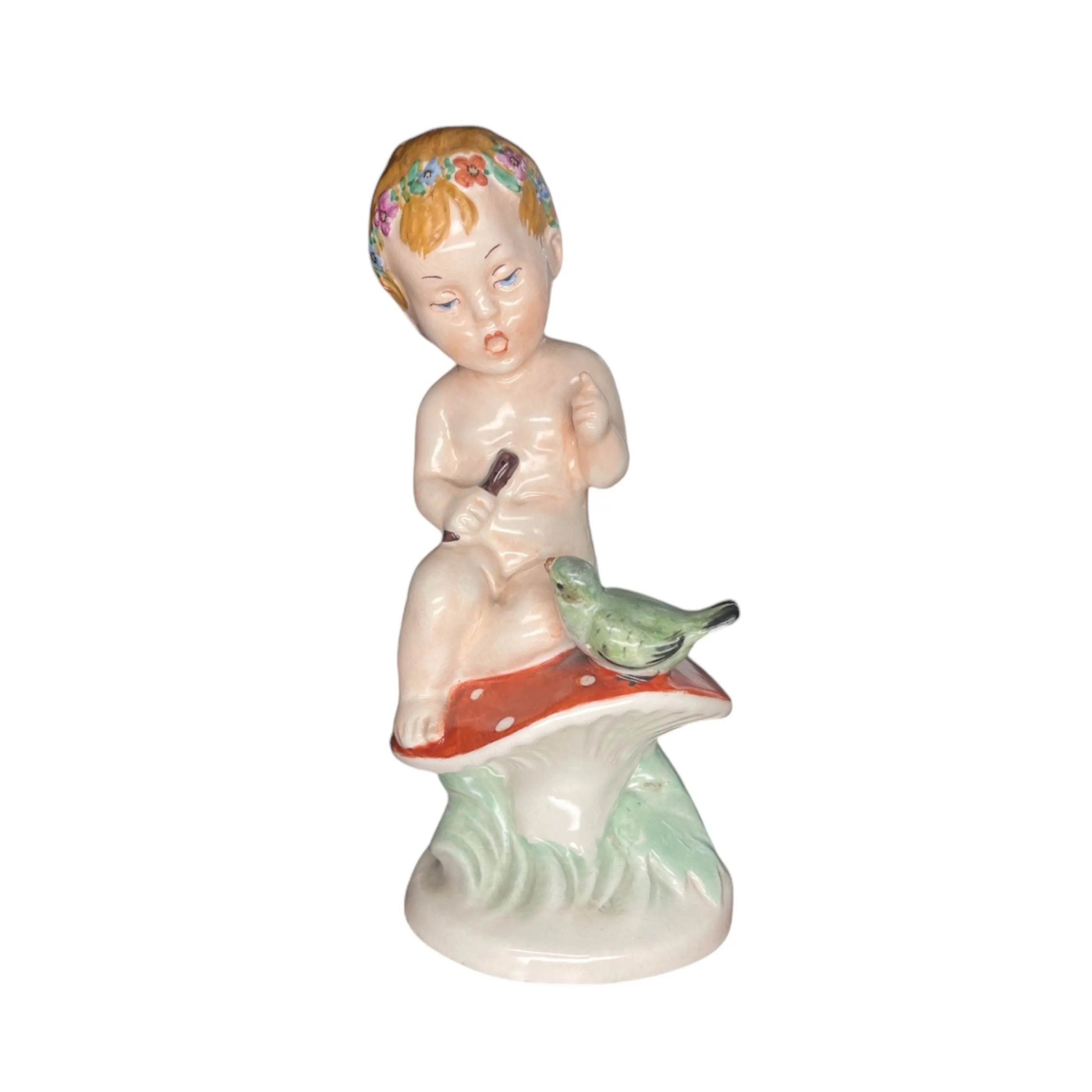 Porcelánová soška Chlapec na muchomůrce – Royal Dux