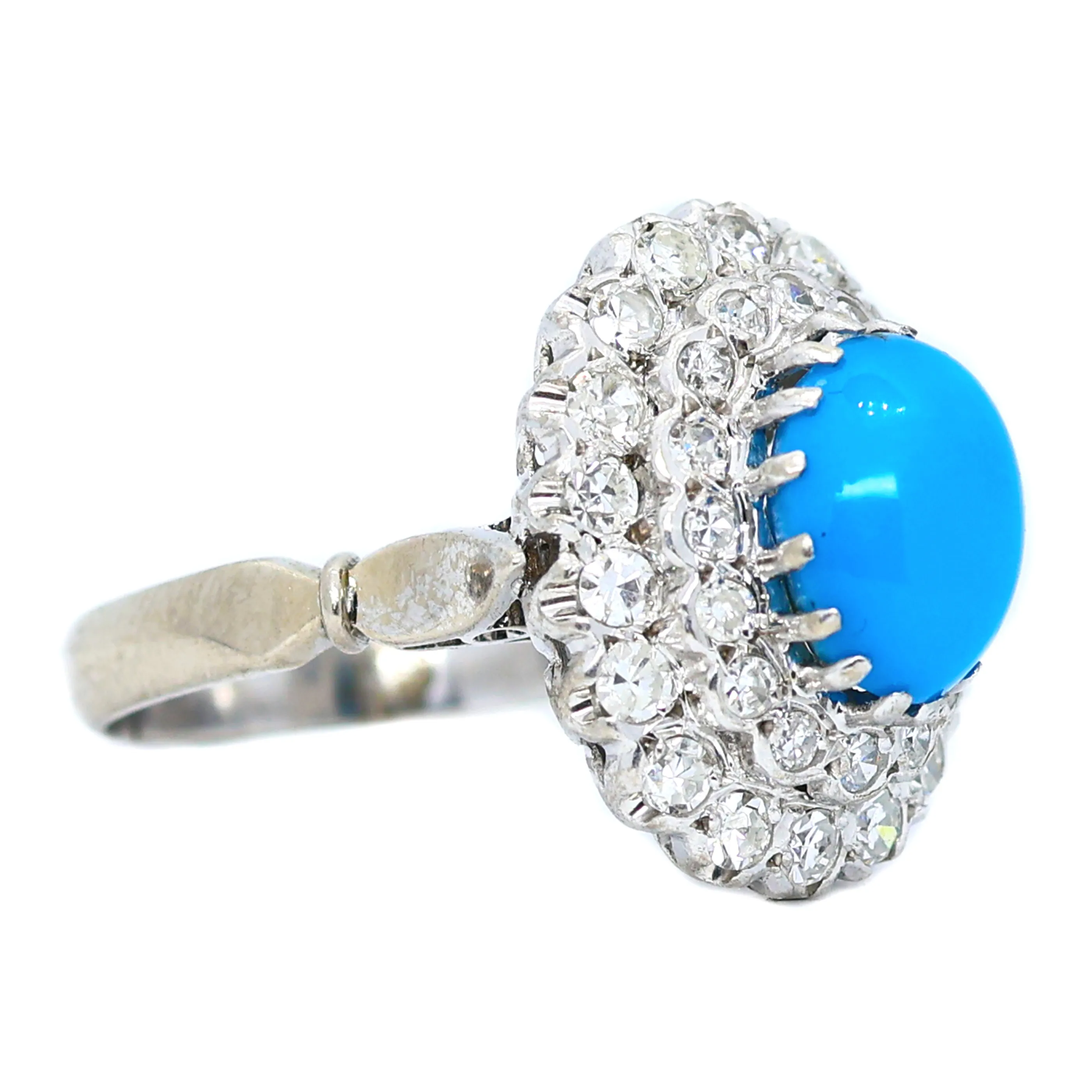 Zlatý prsten s tyrkysem a brilianty 1,10 ct - 2