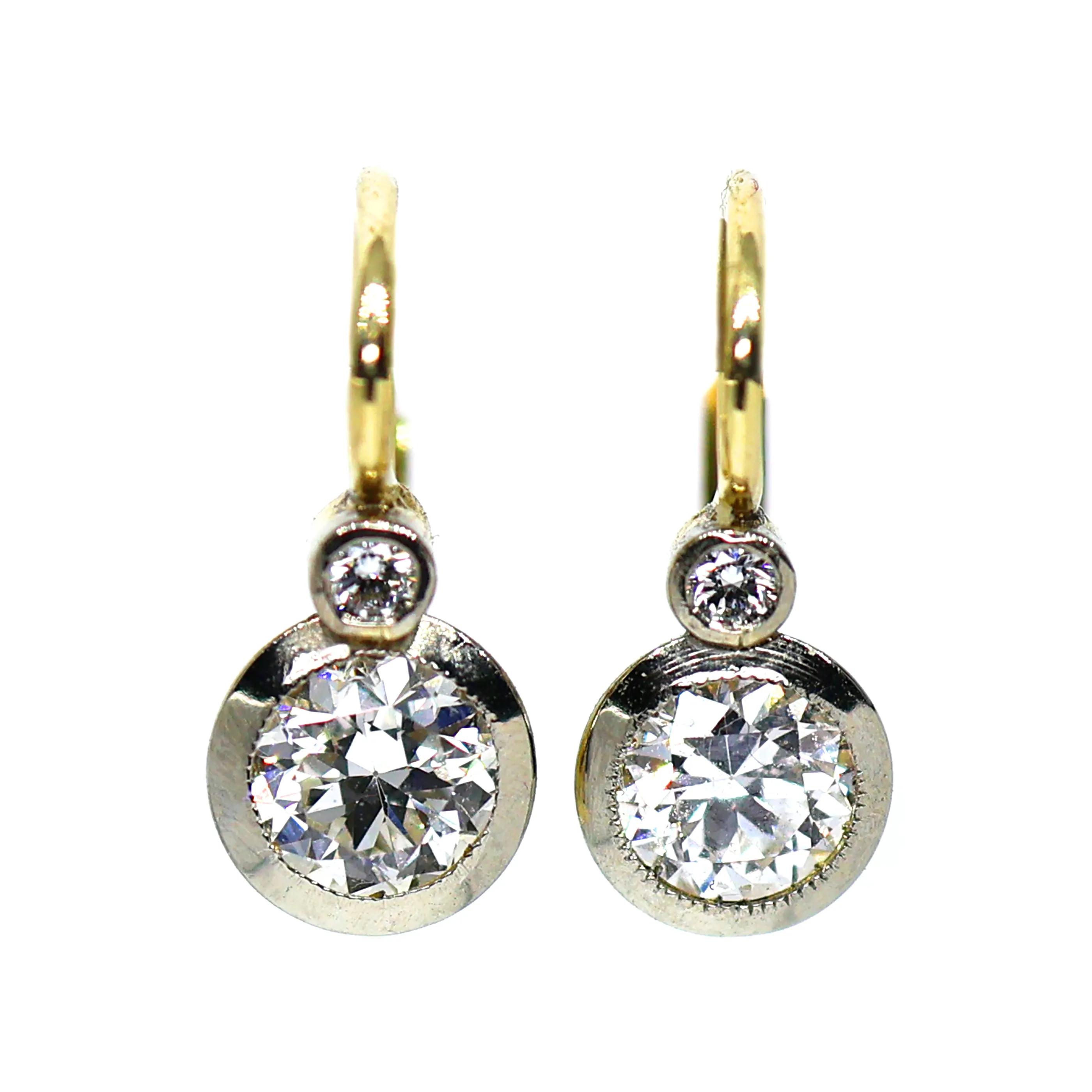Art deco zlaté náušnice s brilianty 0,91 ct