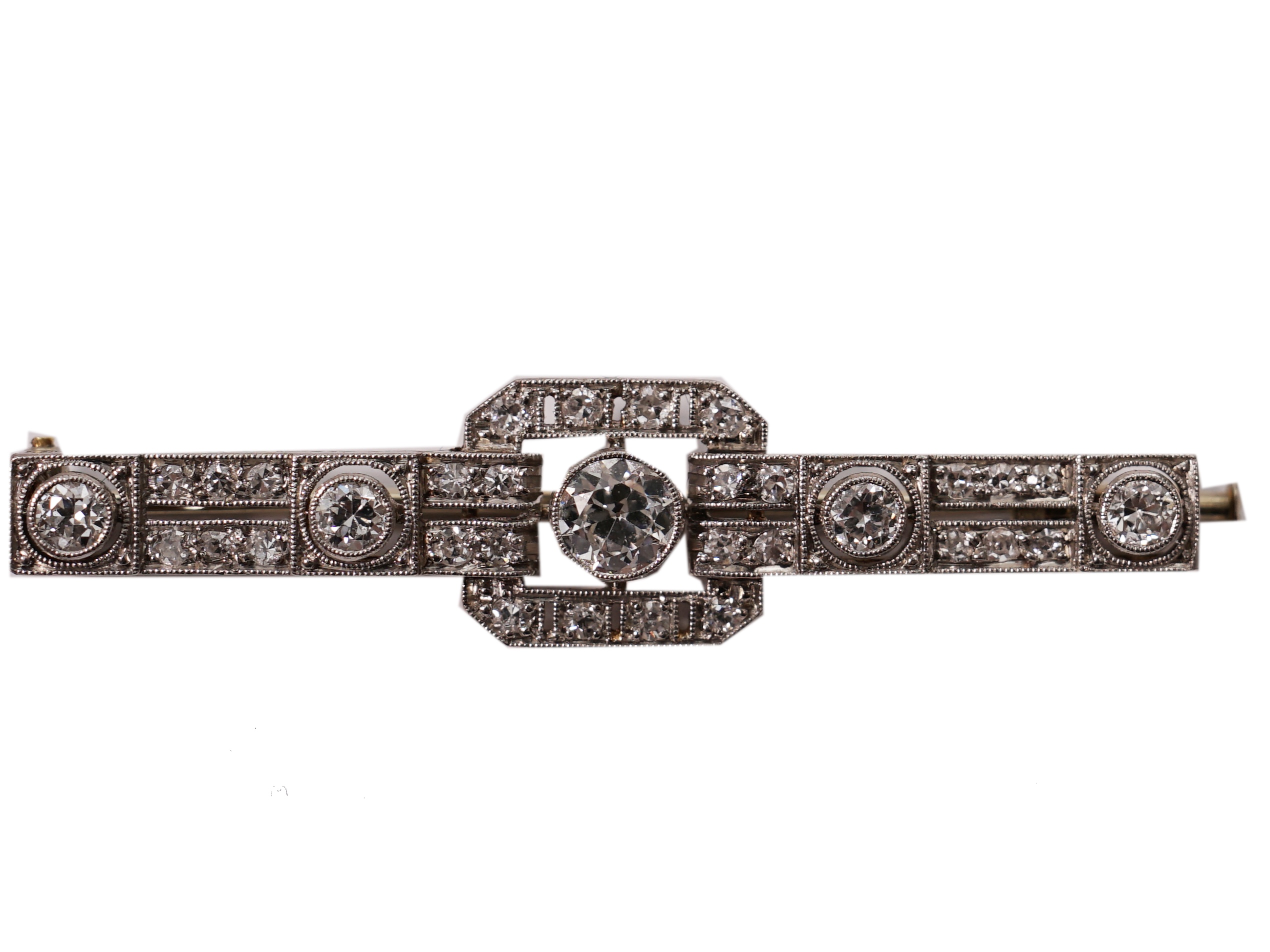 Platinová diamantová brož ve stylu Art Deco