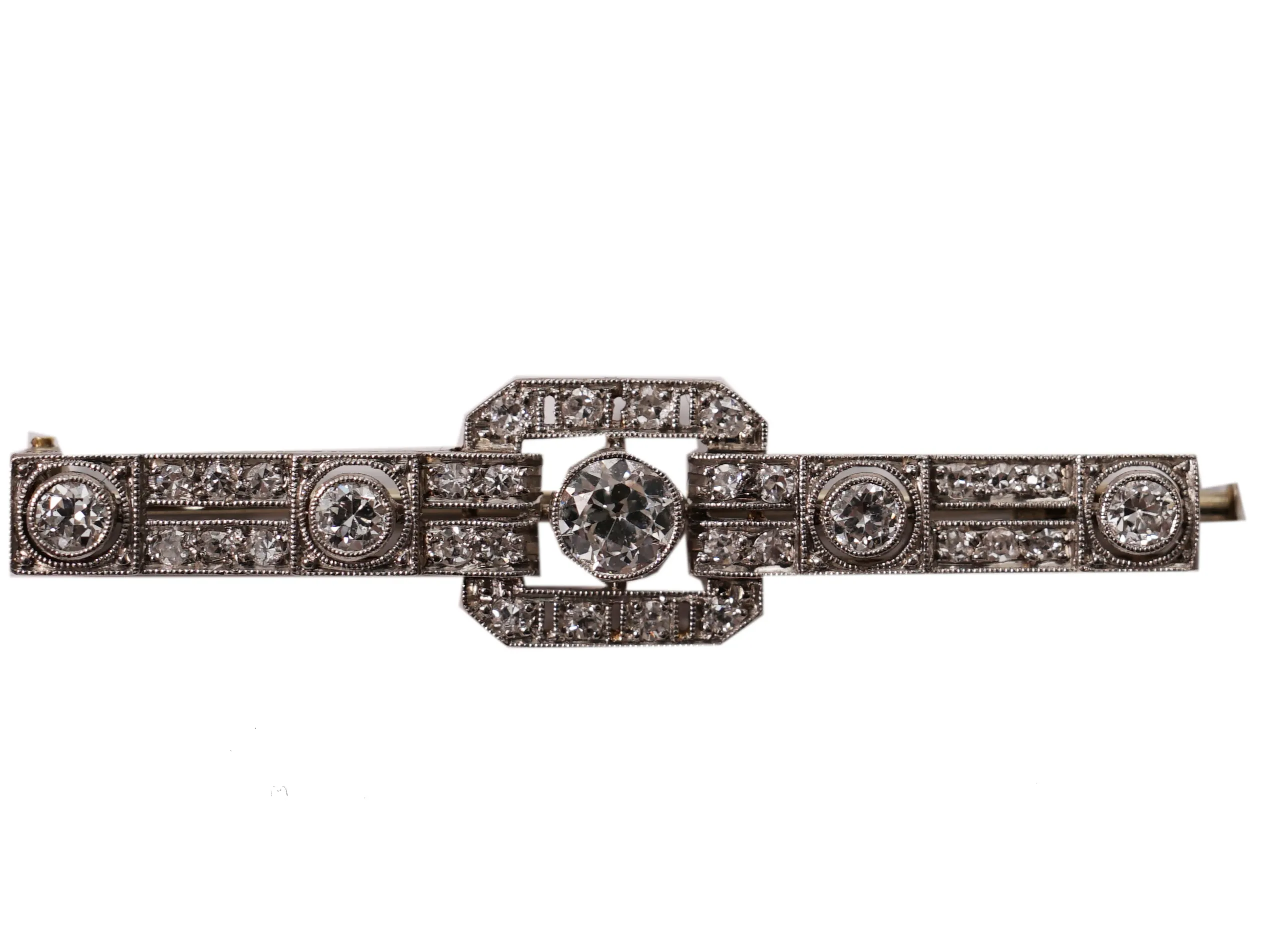 Platinová diamantová brož ve stylu Art Deco