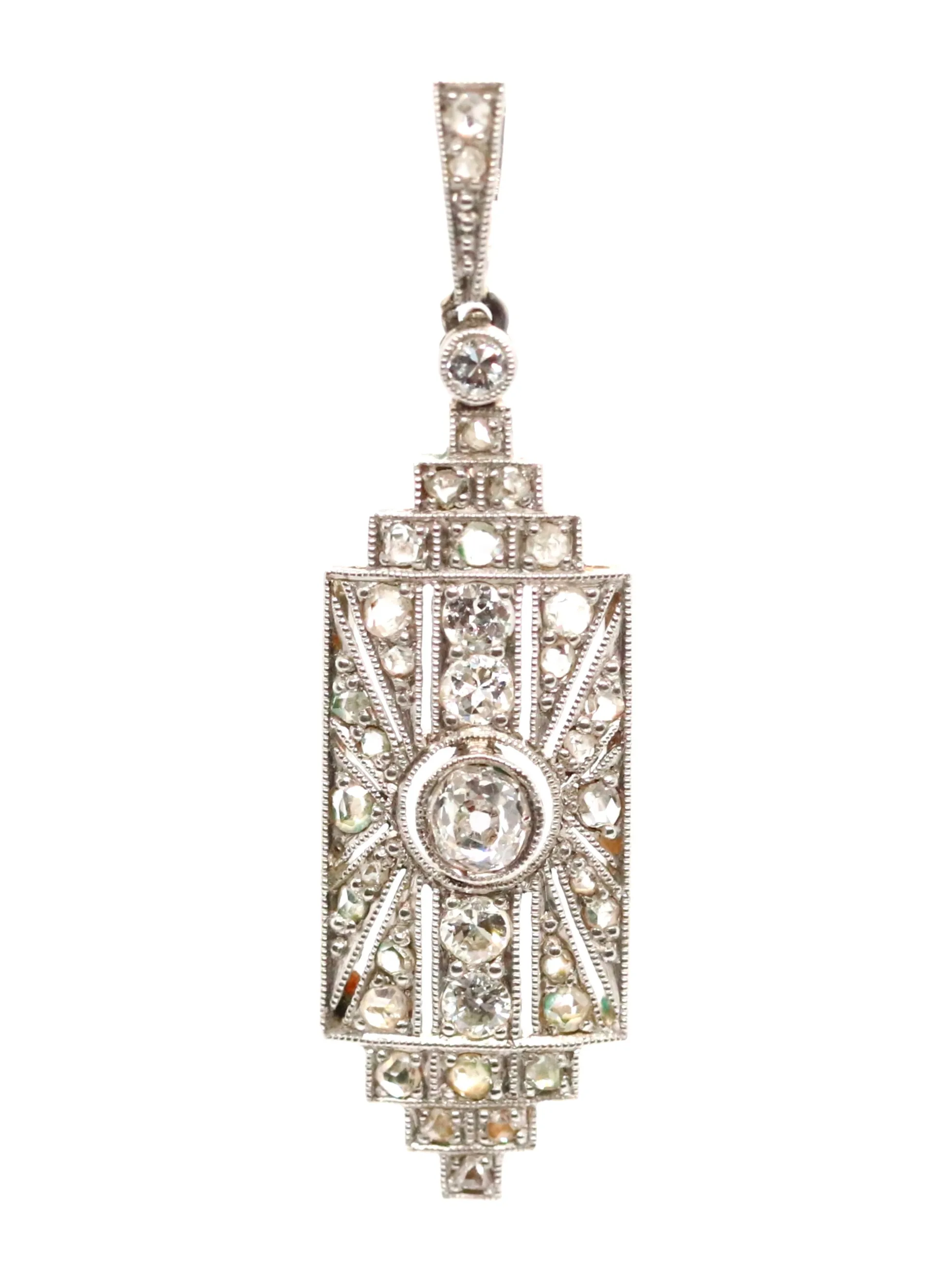 Art deco zlatý diamantový přívěsek