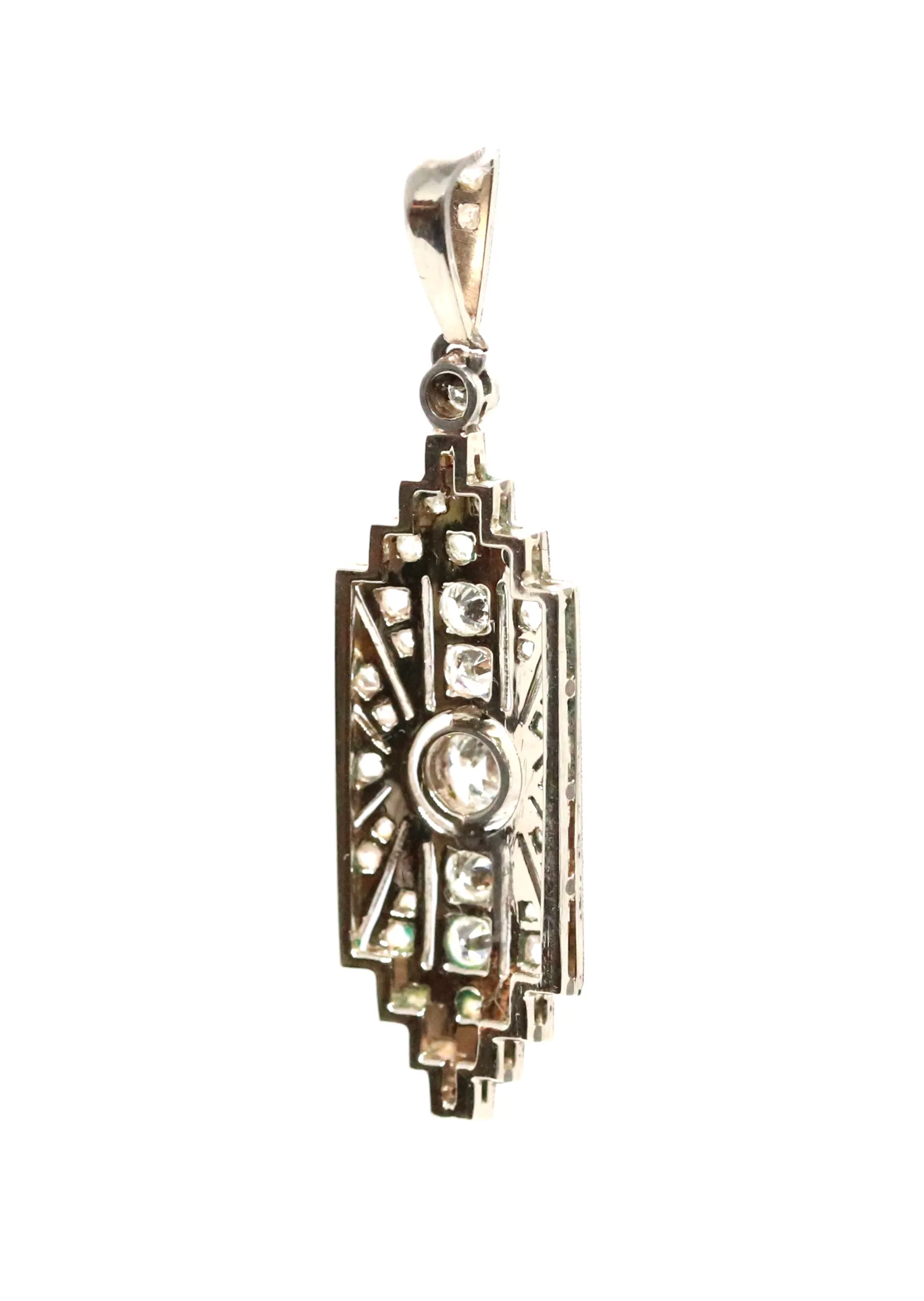 Art deco zlatý diamantový přívěsek - 5