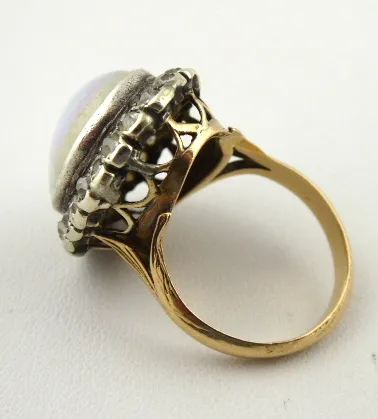 Zlatý prsten s velkým opálem a diamanty – 1,40 ct - 4