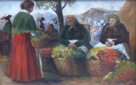 Slečna s košíkem na trhu - 3