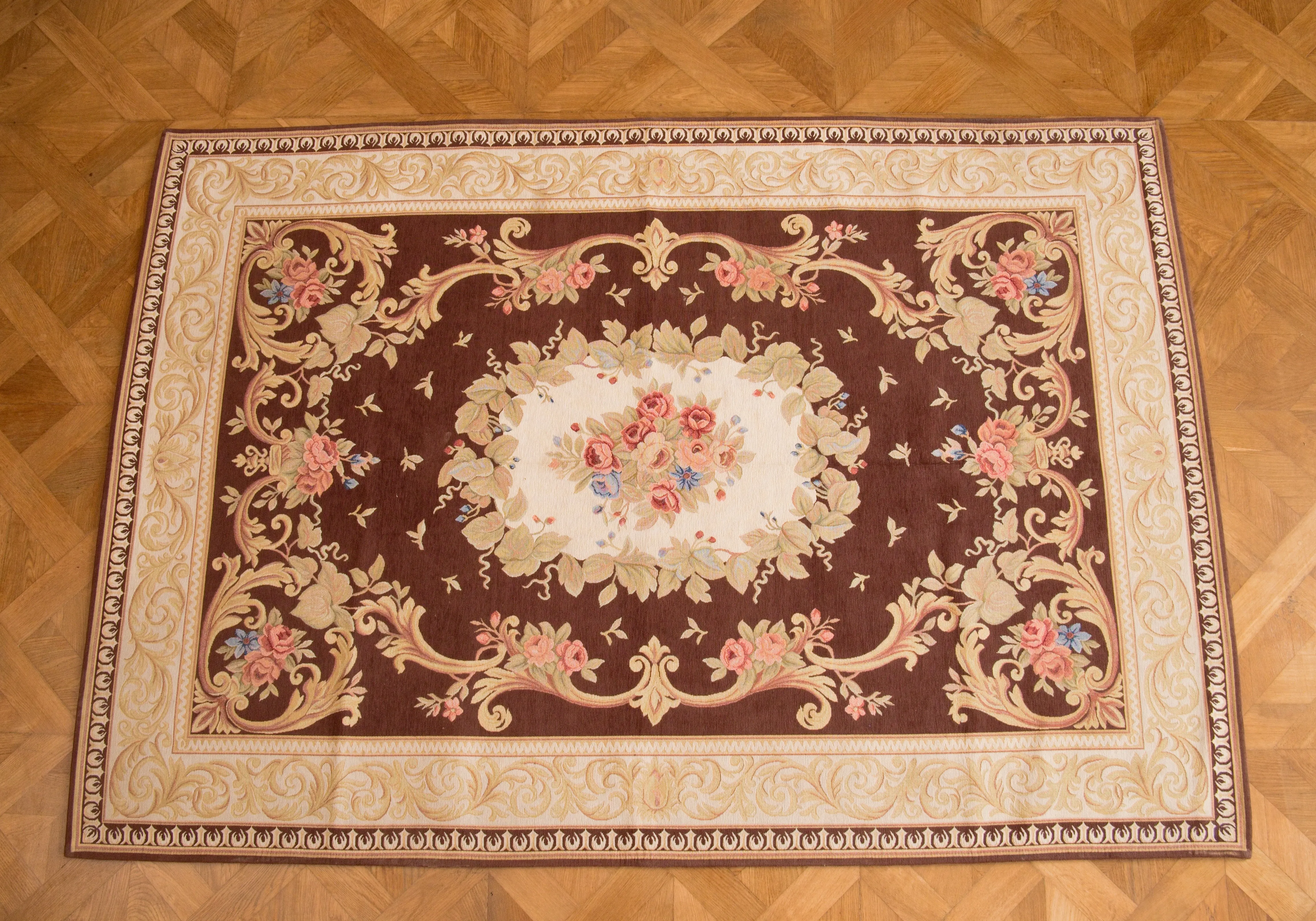 Hnědý koberec Aubusson 227 X 156 cm - 2