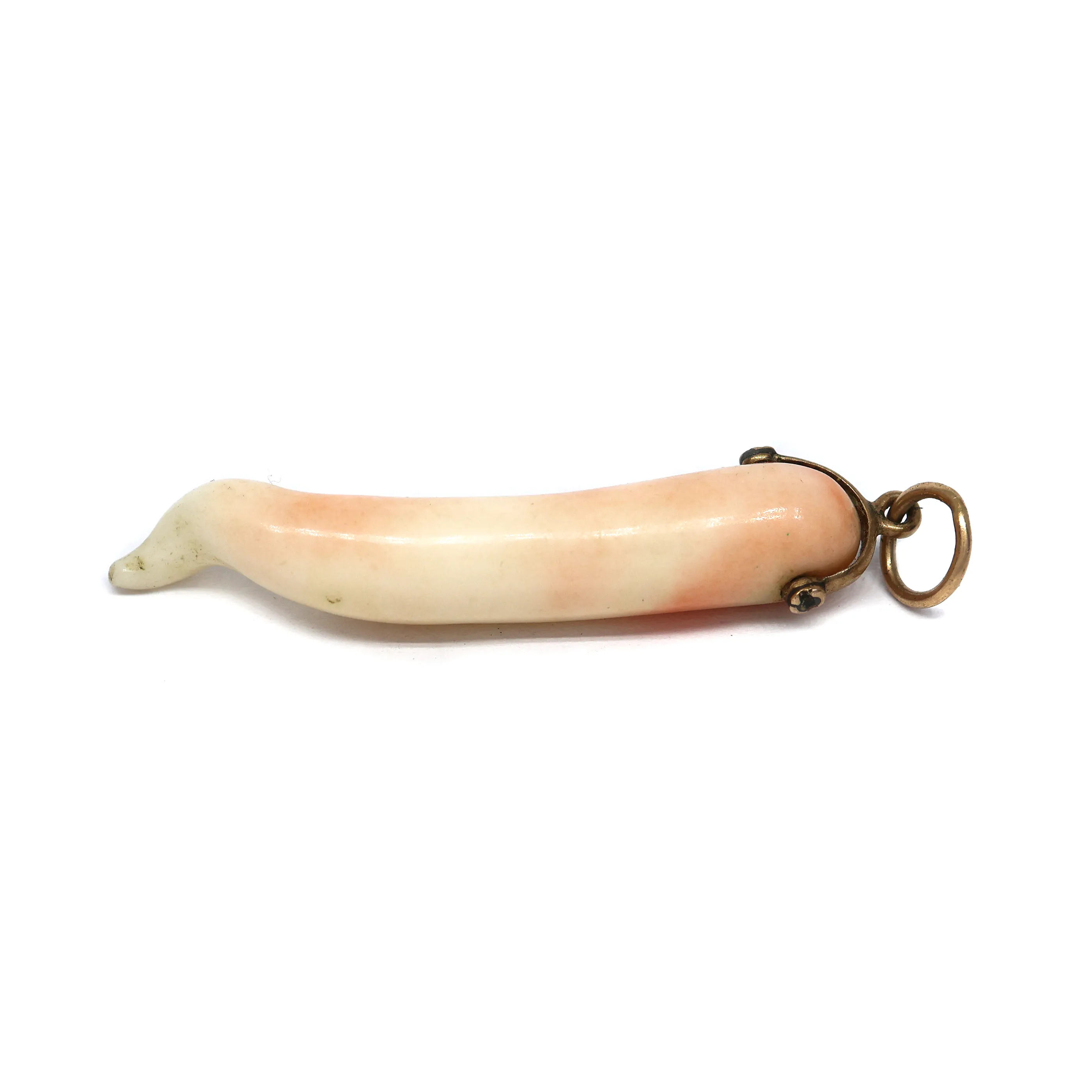 Zlatý přívěsek s přírodním bílým korálem - 2