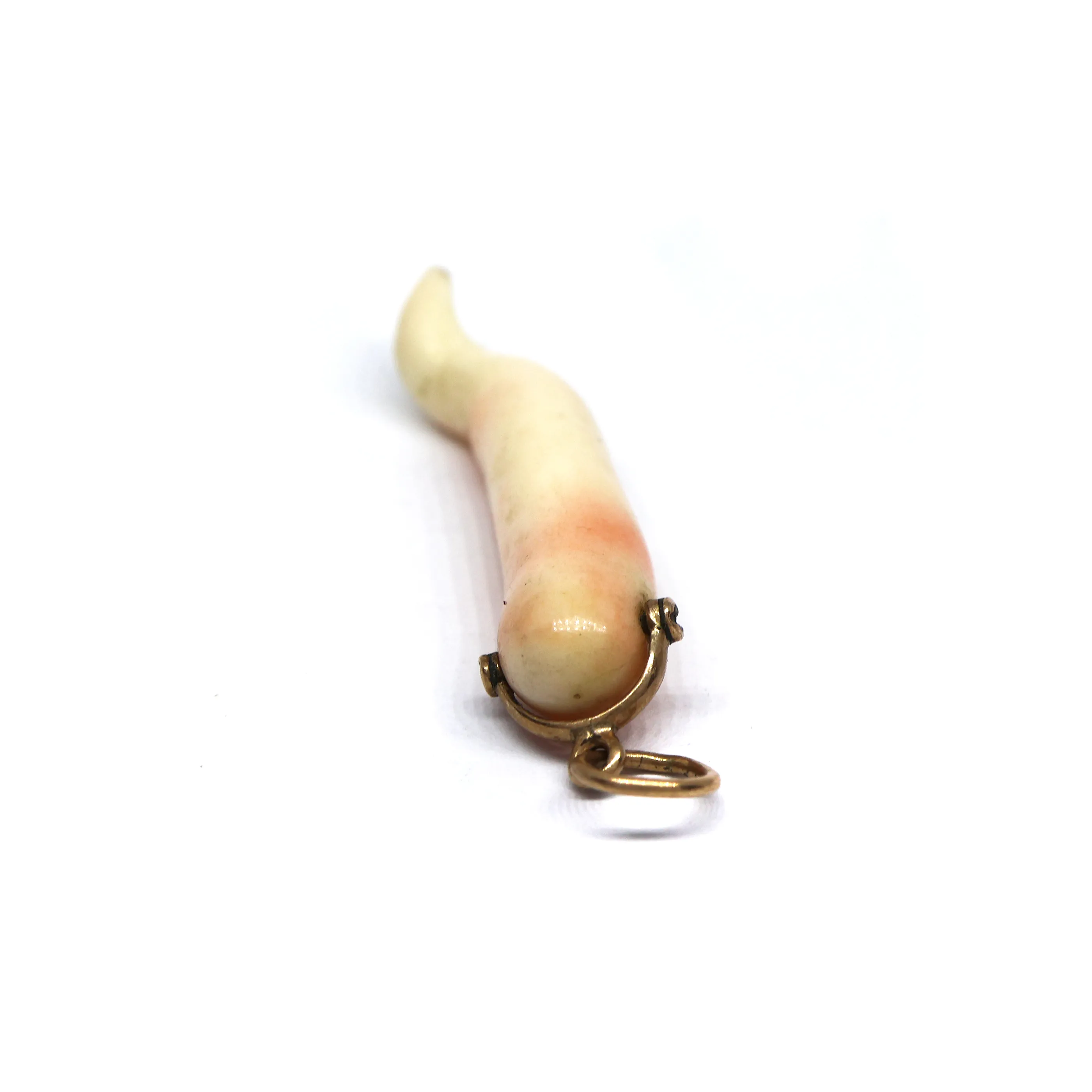 Zlatý přívěsek s přírodním bílým korálem - 4