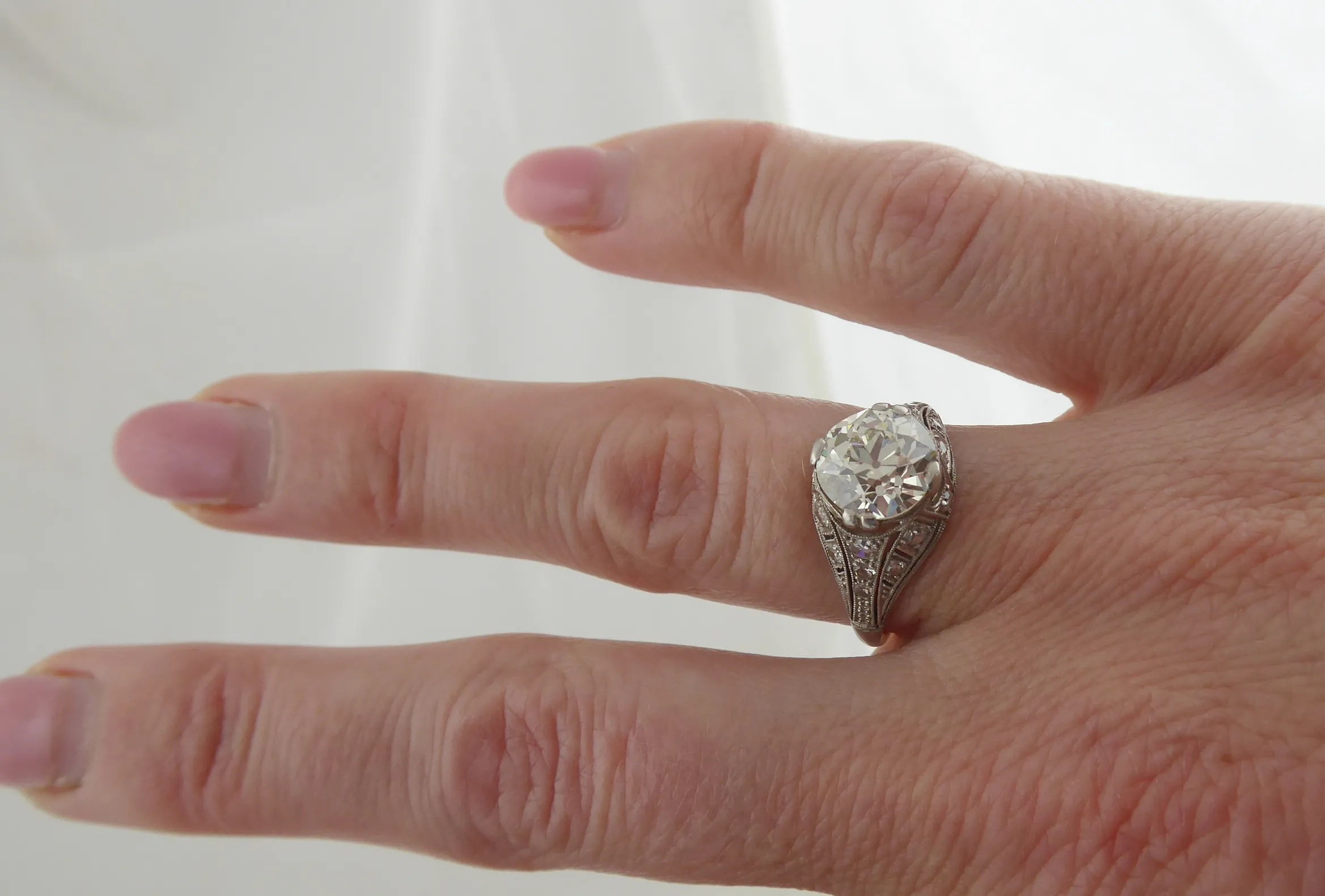 Platinový prsten art deco s diamantem – 2,30 ct - 2
