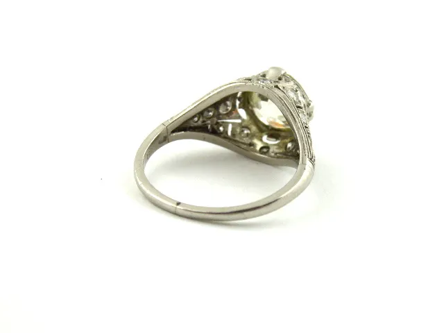 Platinový prsten art deco s diamantem – 2,30 ct - 4