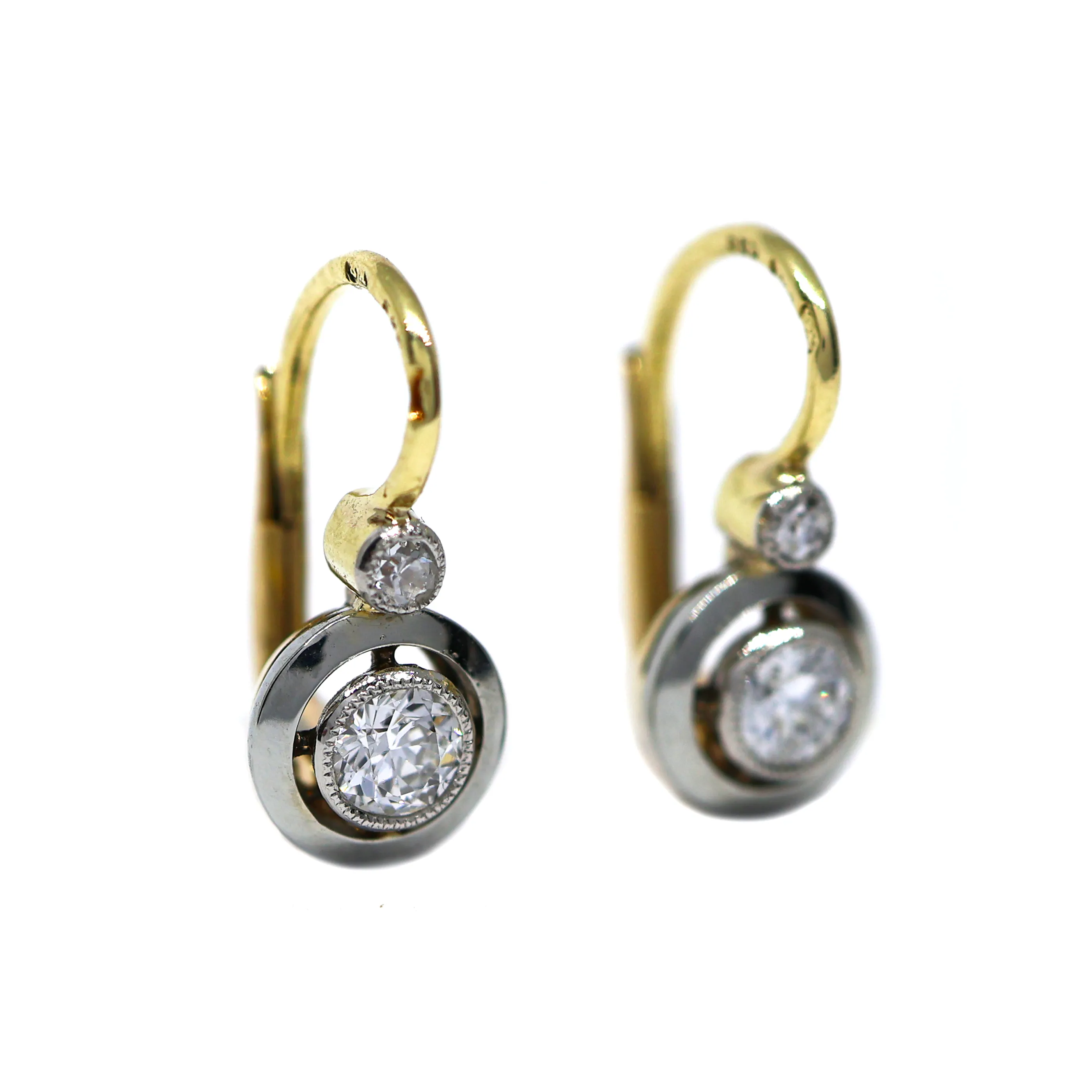 Art deco zlaté náušnice s brilianty 0,45ct - 3