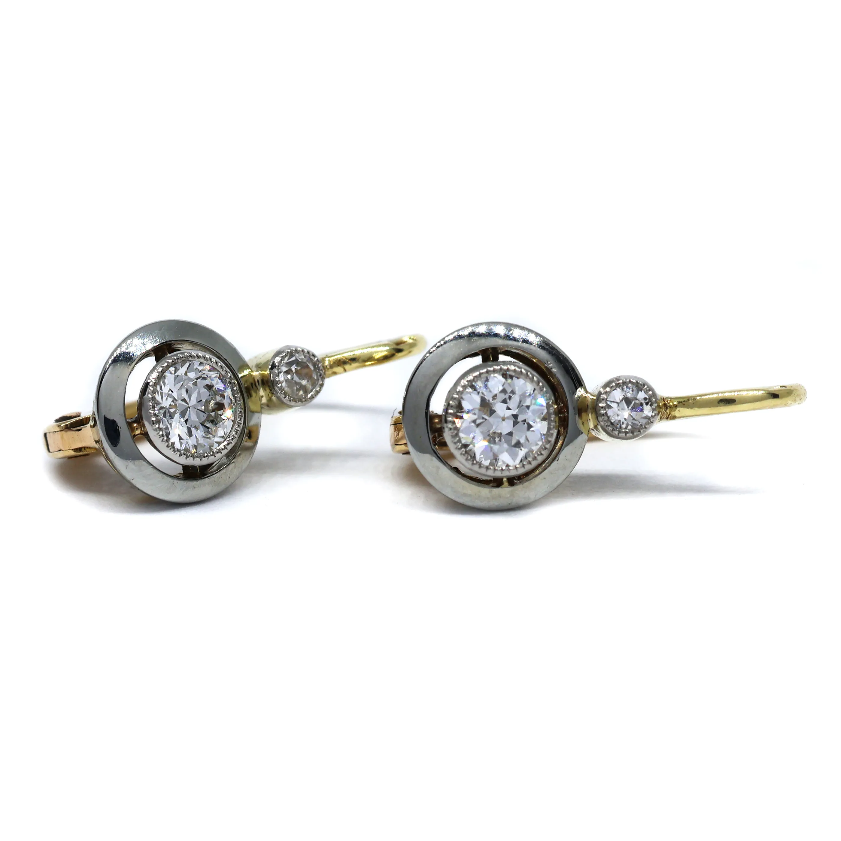 Art deco zlaté náušnice s brilianty 0,45ct - 2