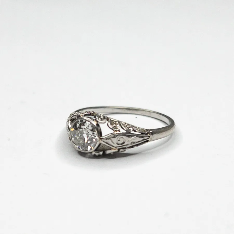 Platinový prsten se solitérním briliantem 0,70 ct - 3