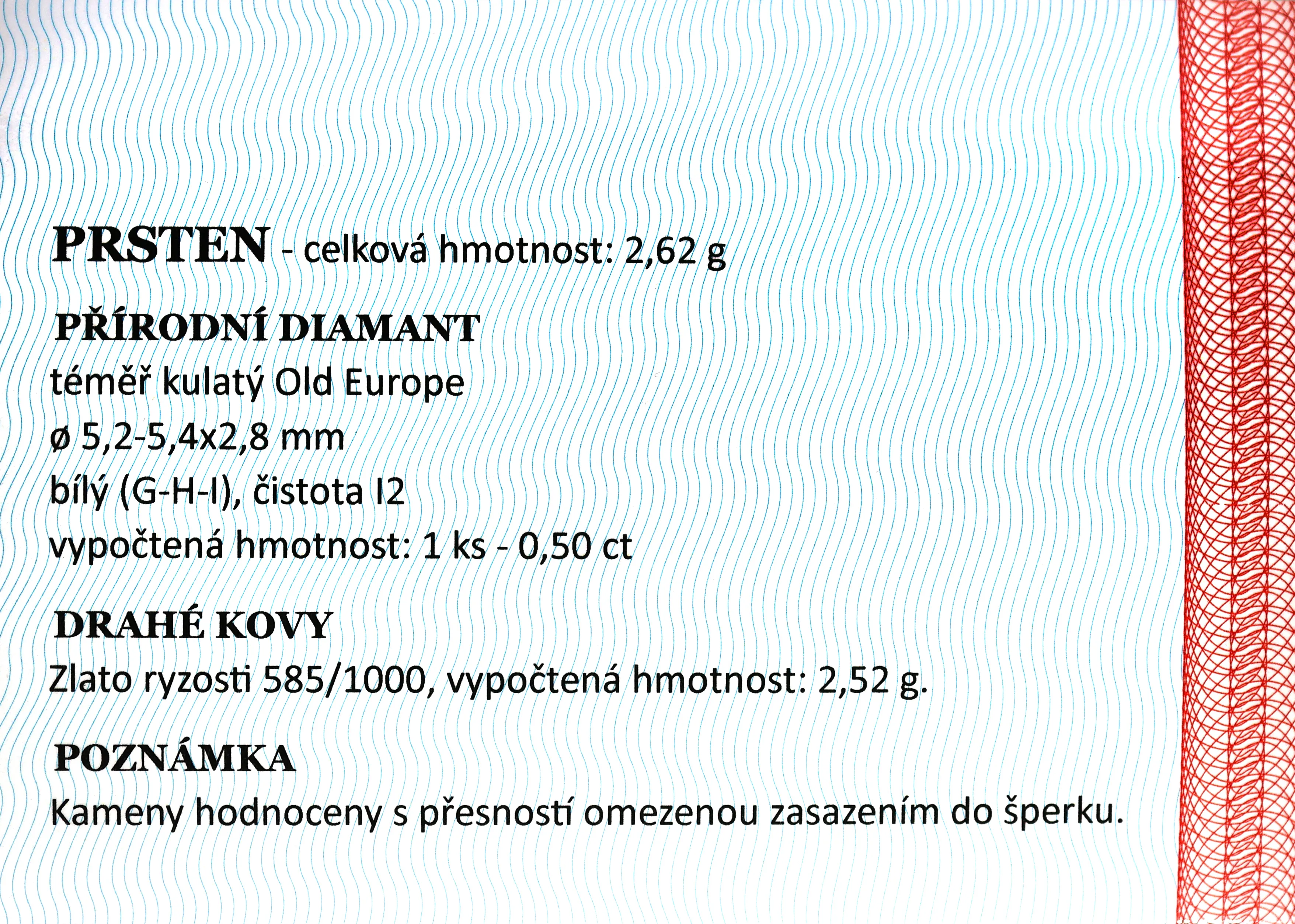 Art deco zlatý prsten s diamantem 0,50ct s certifikátem - 6