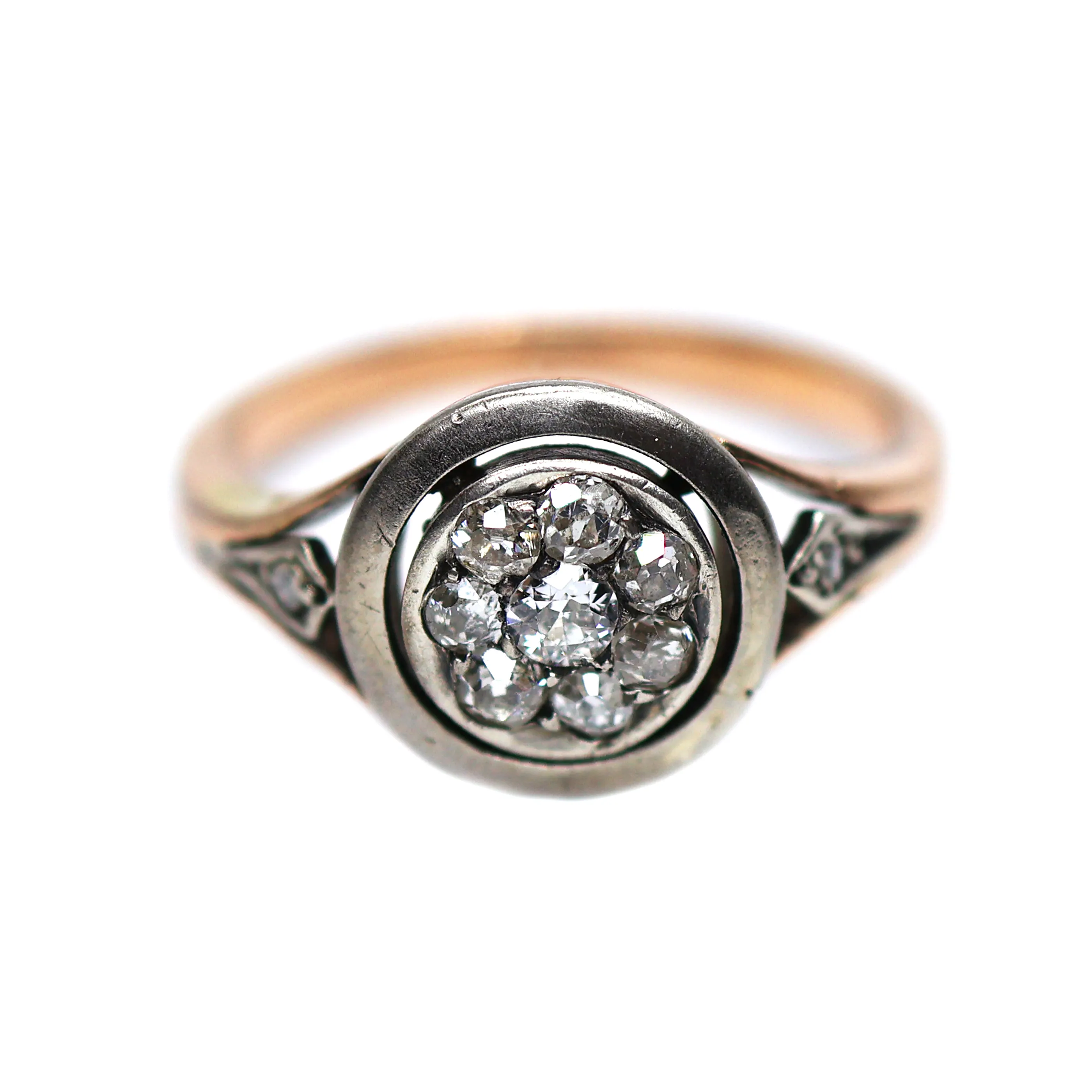 Art Deco zlatý prsten s diamanty 0,20ct - 1