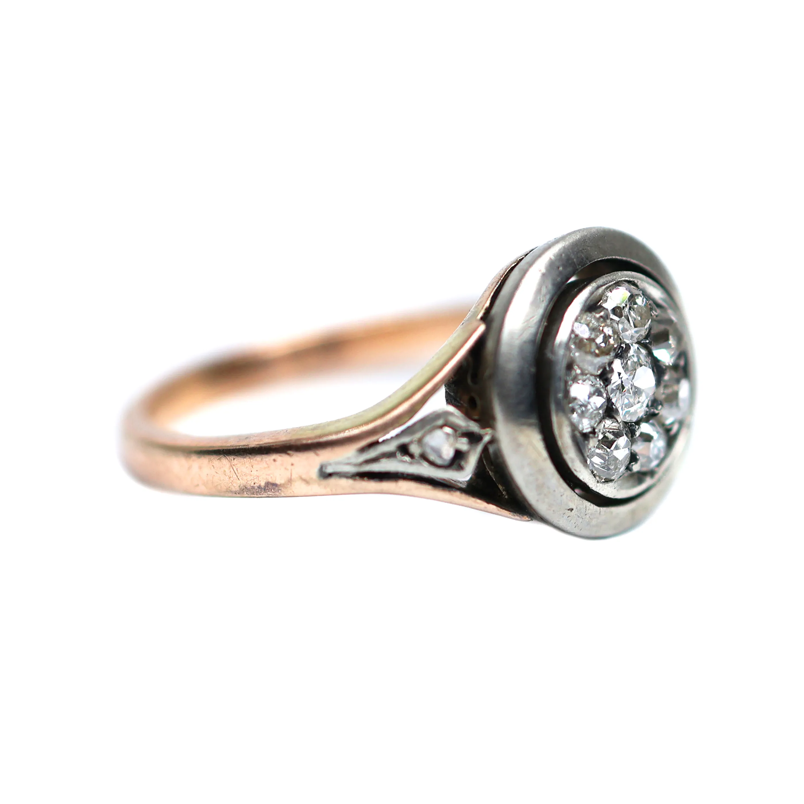 Art Deco zlatý prsten s diamanty 0,20ct - 3