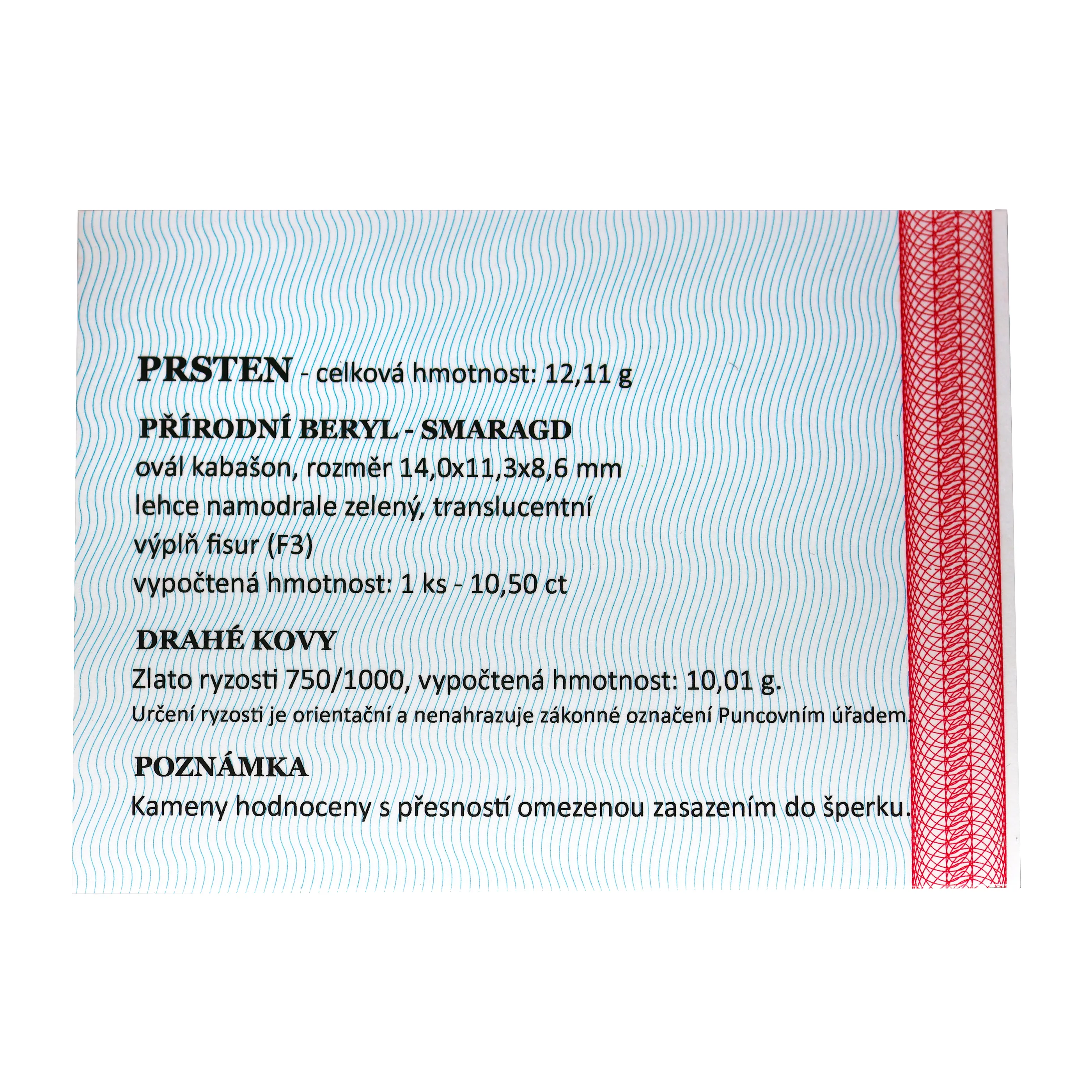 Zlatý prsten se smaragdem 10,50 ct + certifikát - 6