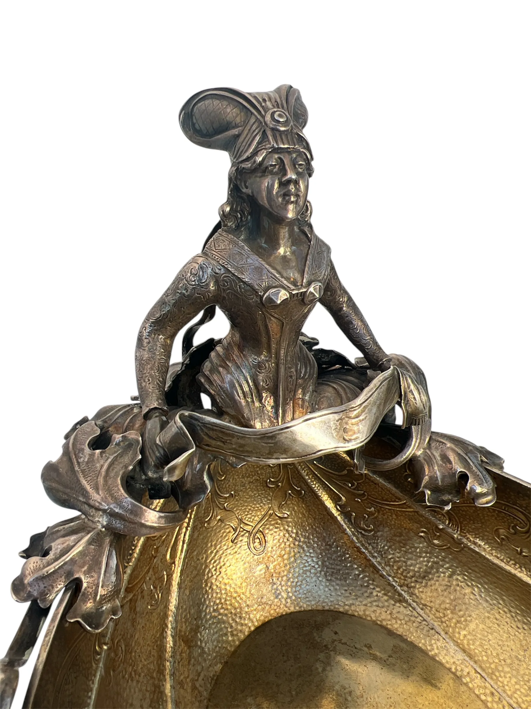 Secesní stříbrný figurální nástolec - 4