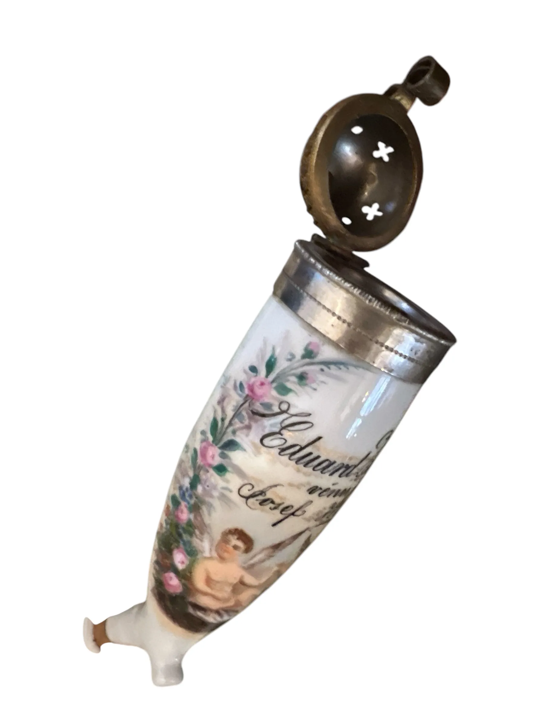 Porcelánová fajfka s miniaturou andílků - 5