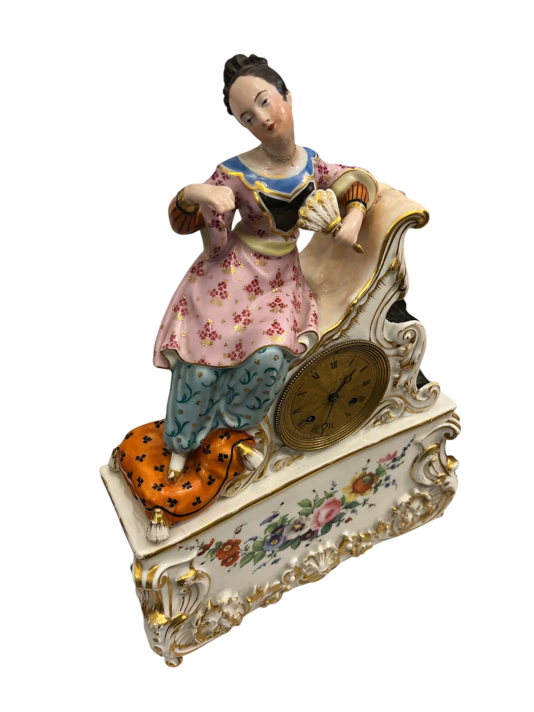 Porcelánové hodiny – Dívka na pohovce - 2