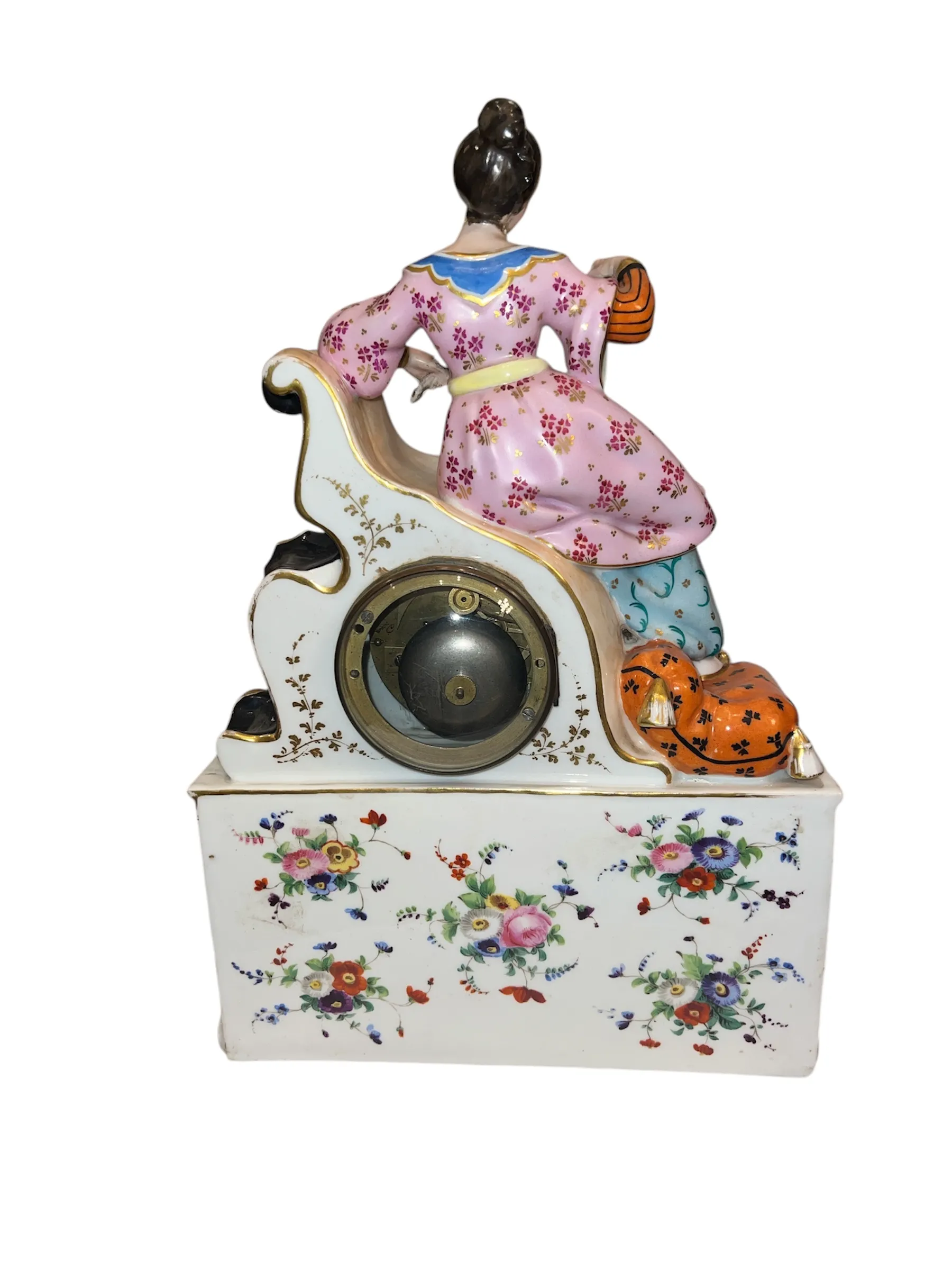 Porcelánové hodiny – Dívka na pohovce - 5