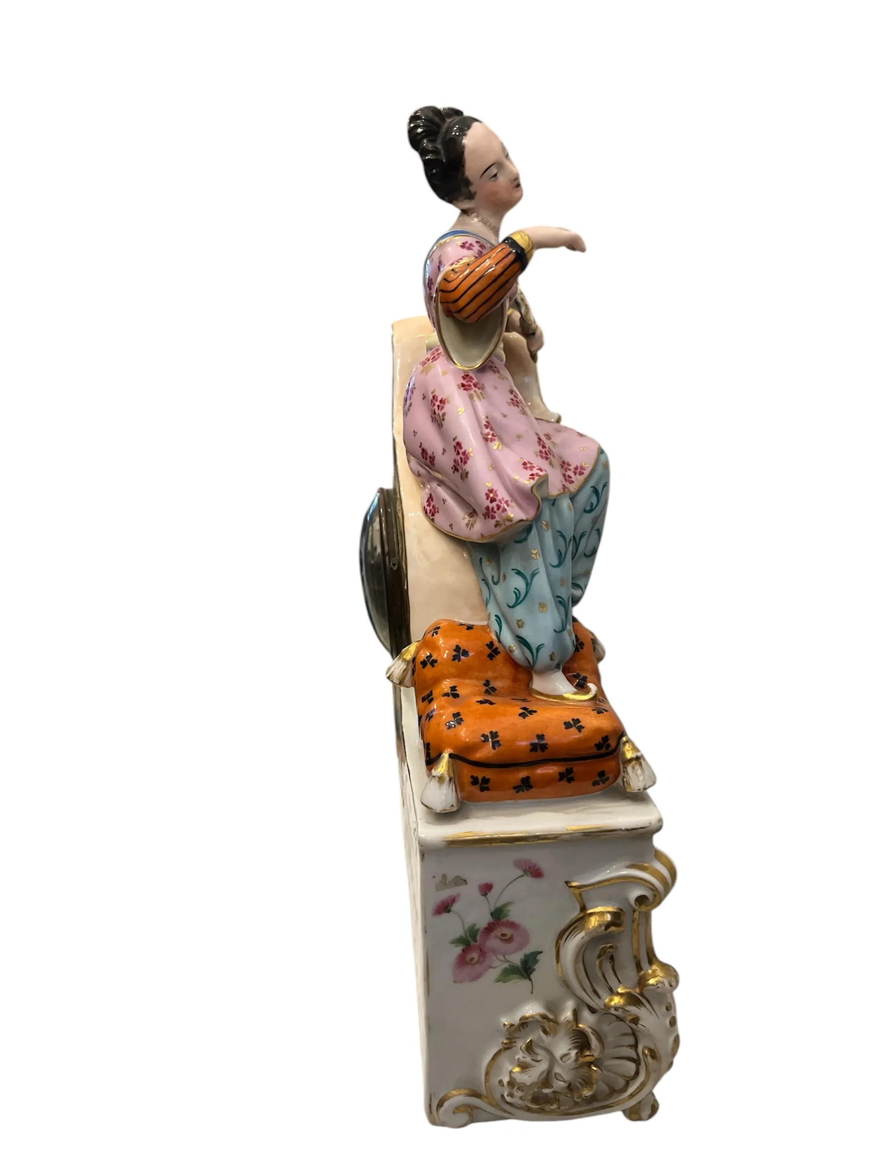 Porcelánové hodiny – Dívka na pohovce - 6