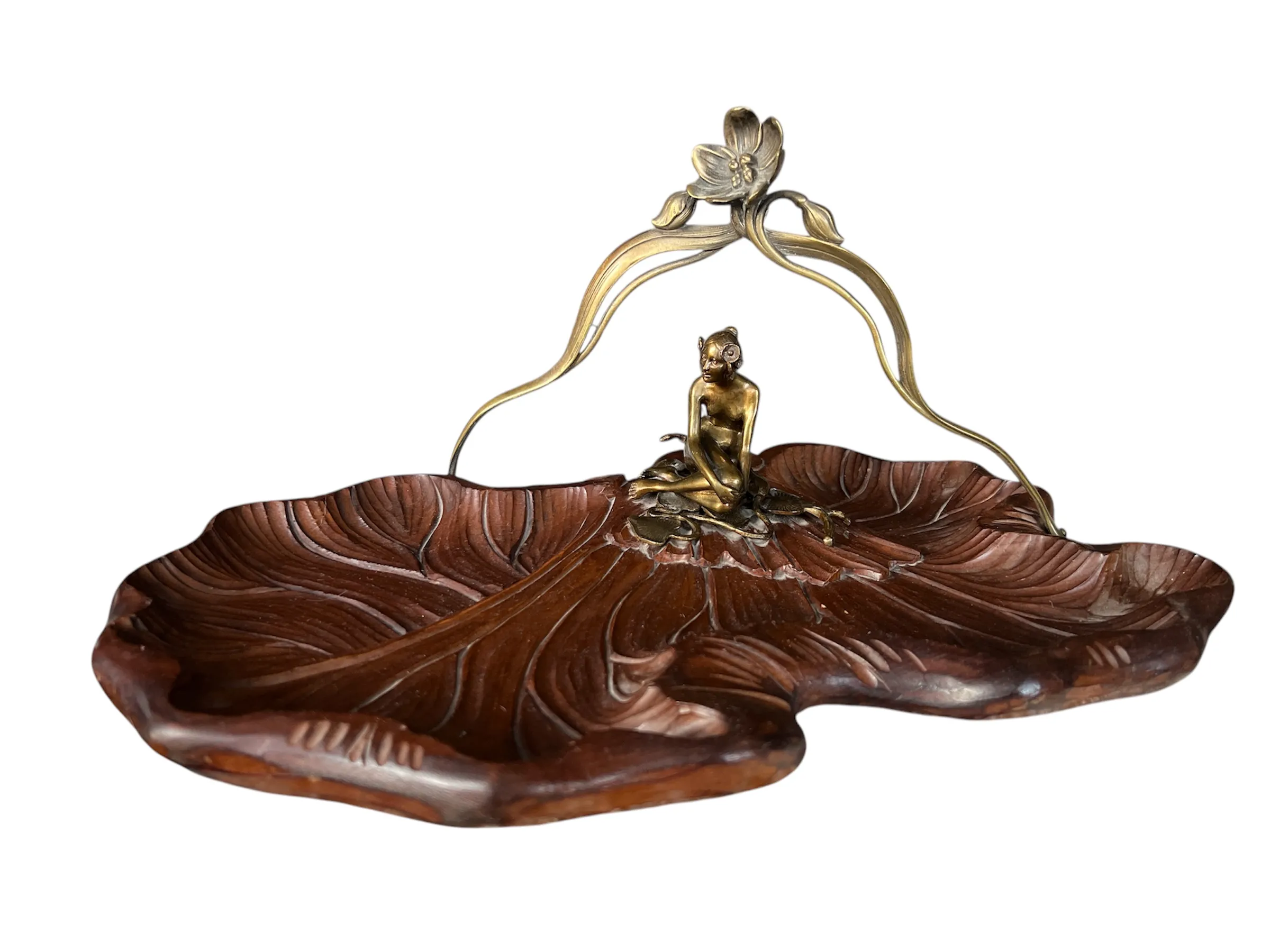 Secesní figurální nástolec – bronz
