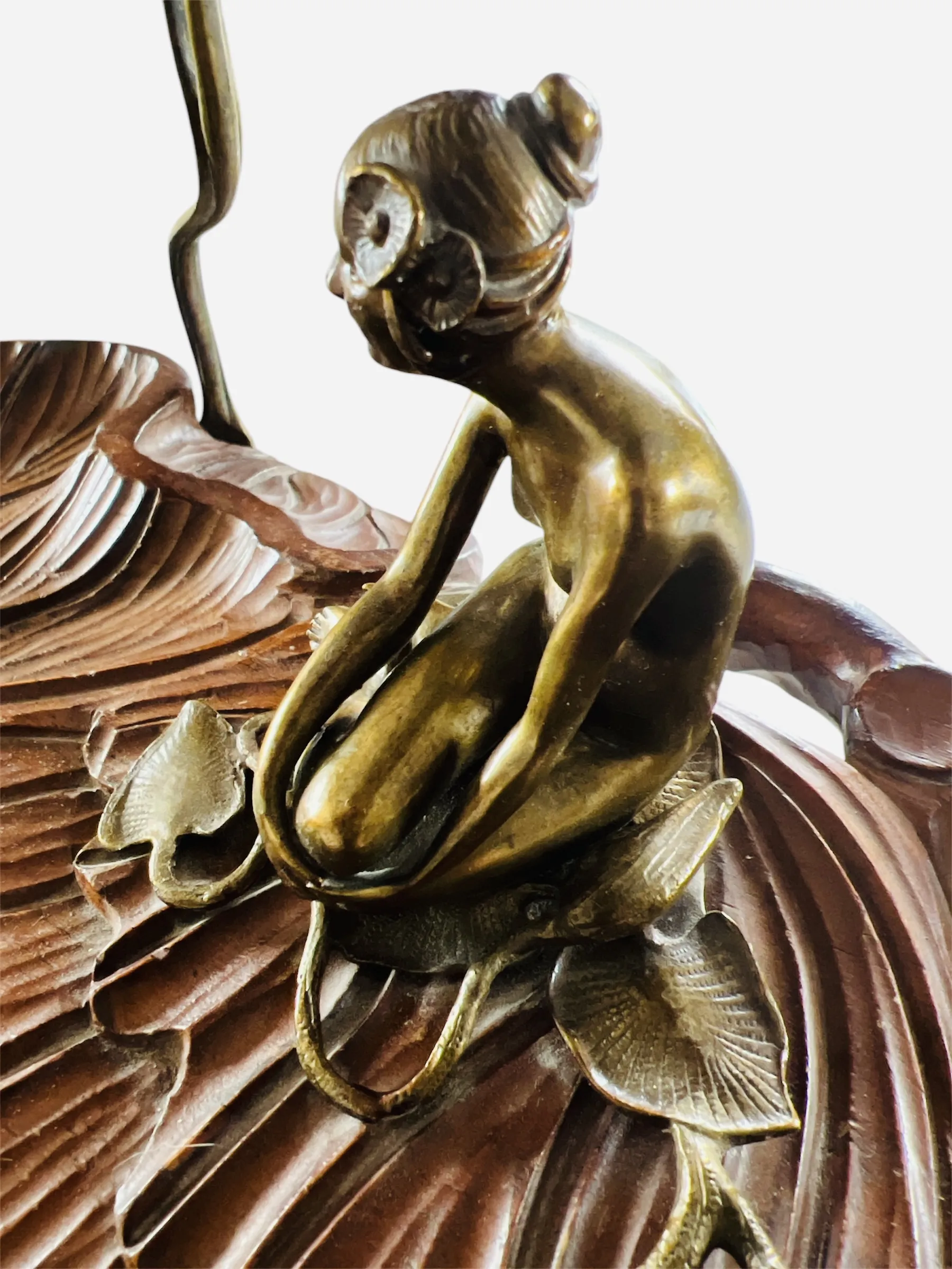 Secesní figurální nástolec – bronz - 9