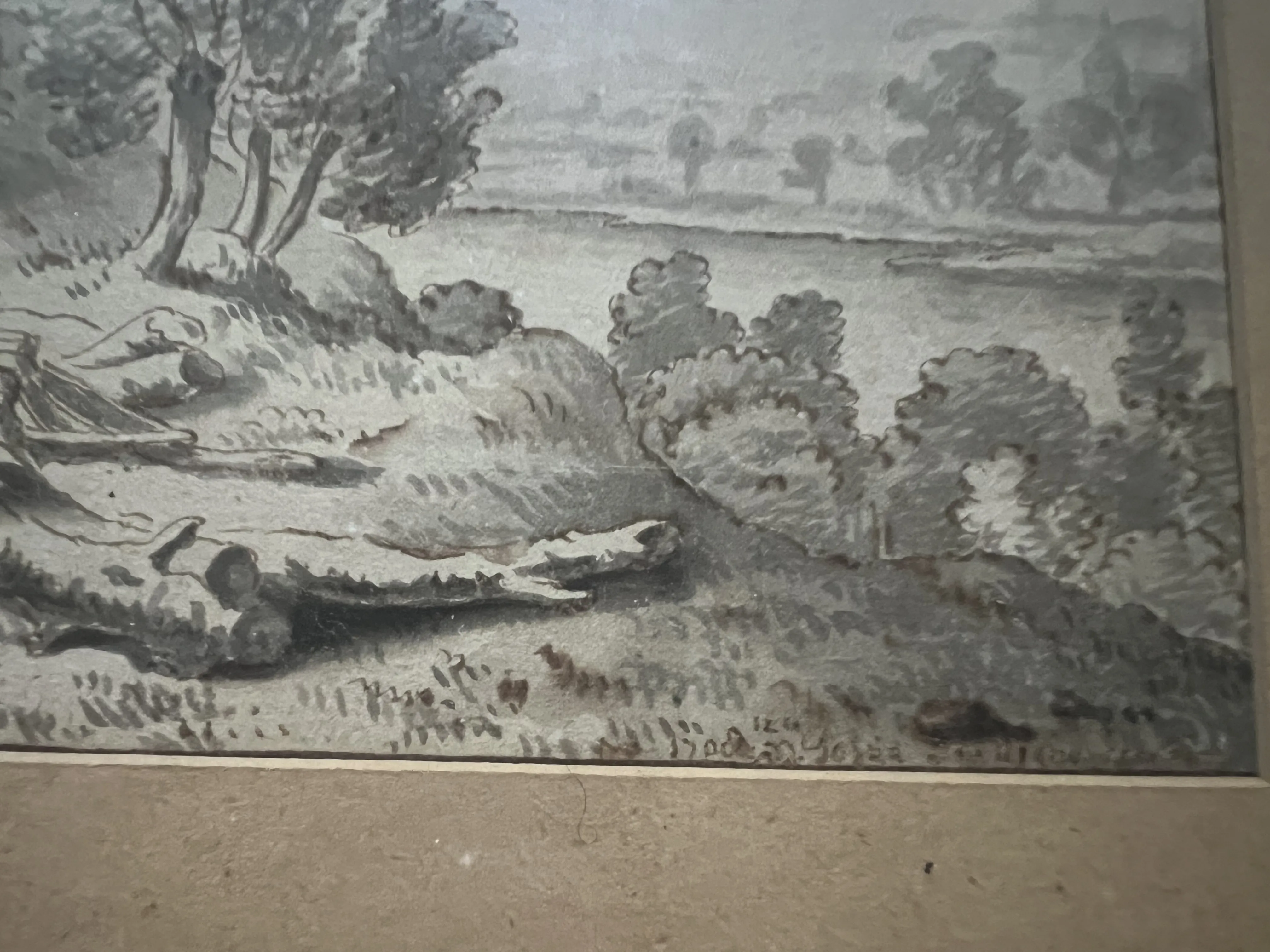Starožitná lavírovaná kresba kolem 1700 - 3
