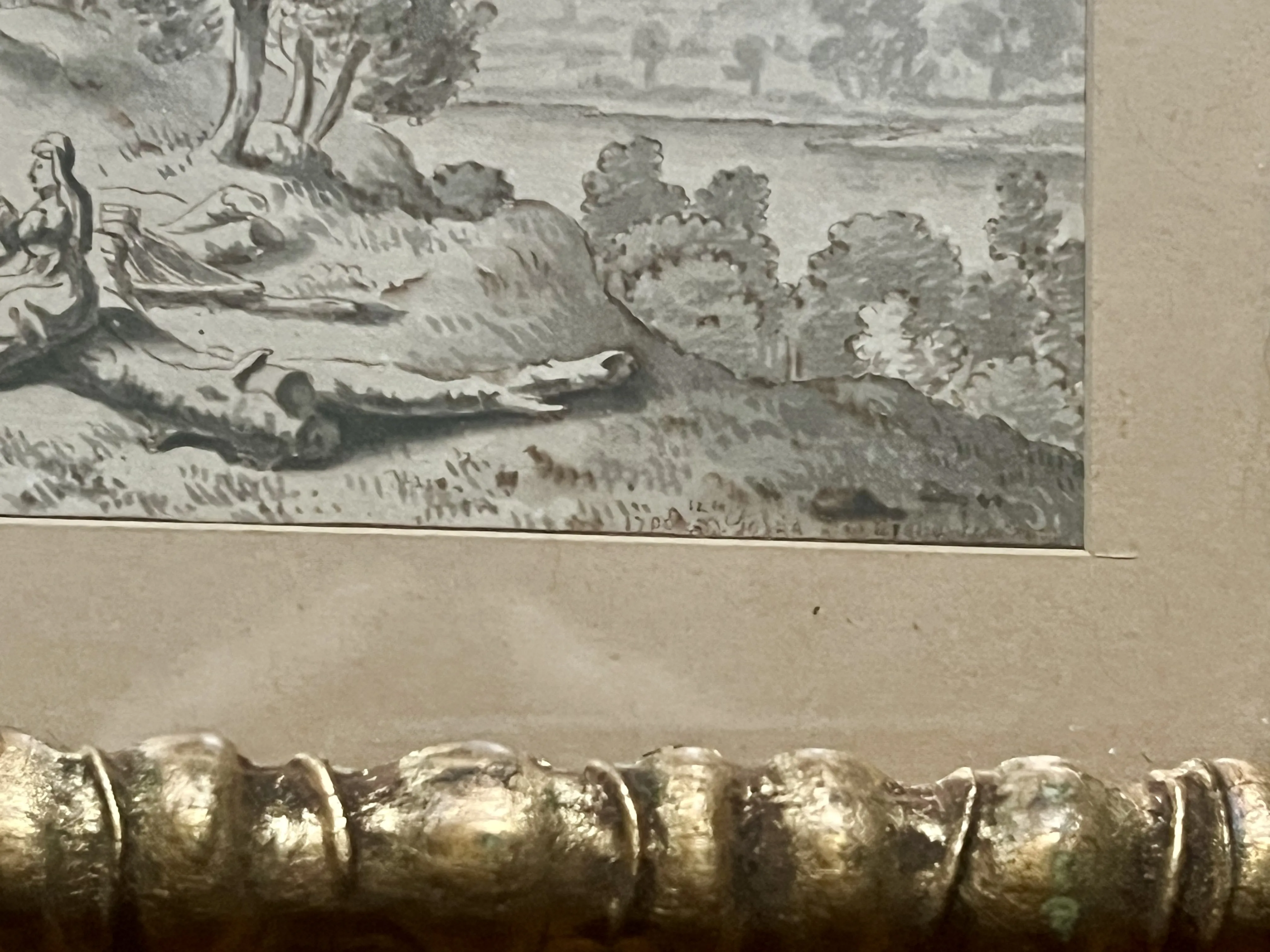 Starožitná lavírovaná kresba kolem 1700 - 5