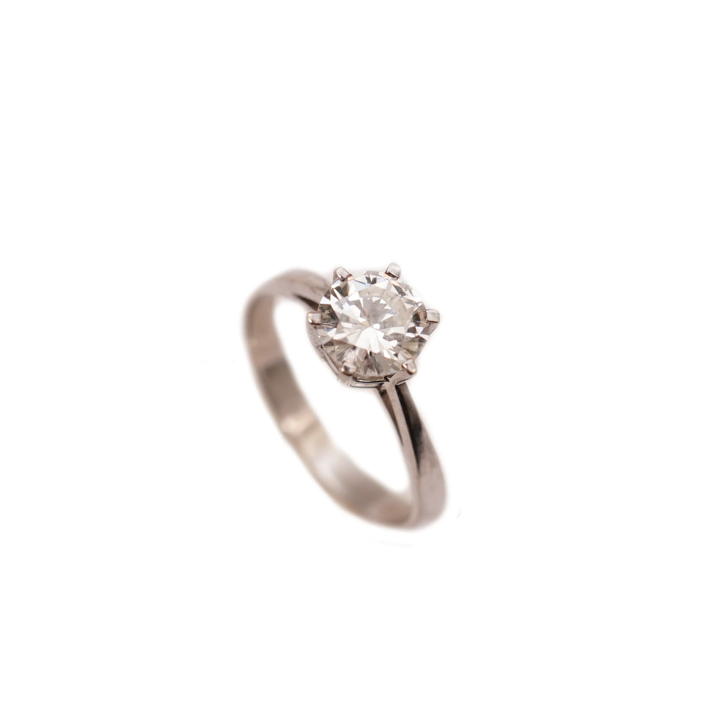 Zlatý prsten s briliantem 1,12 ct