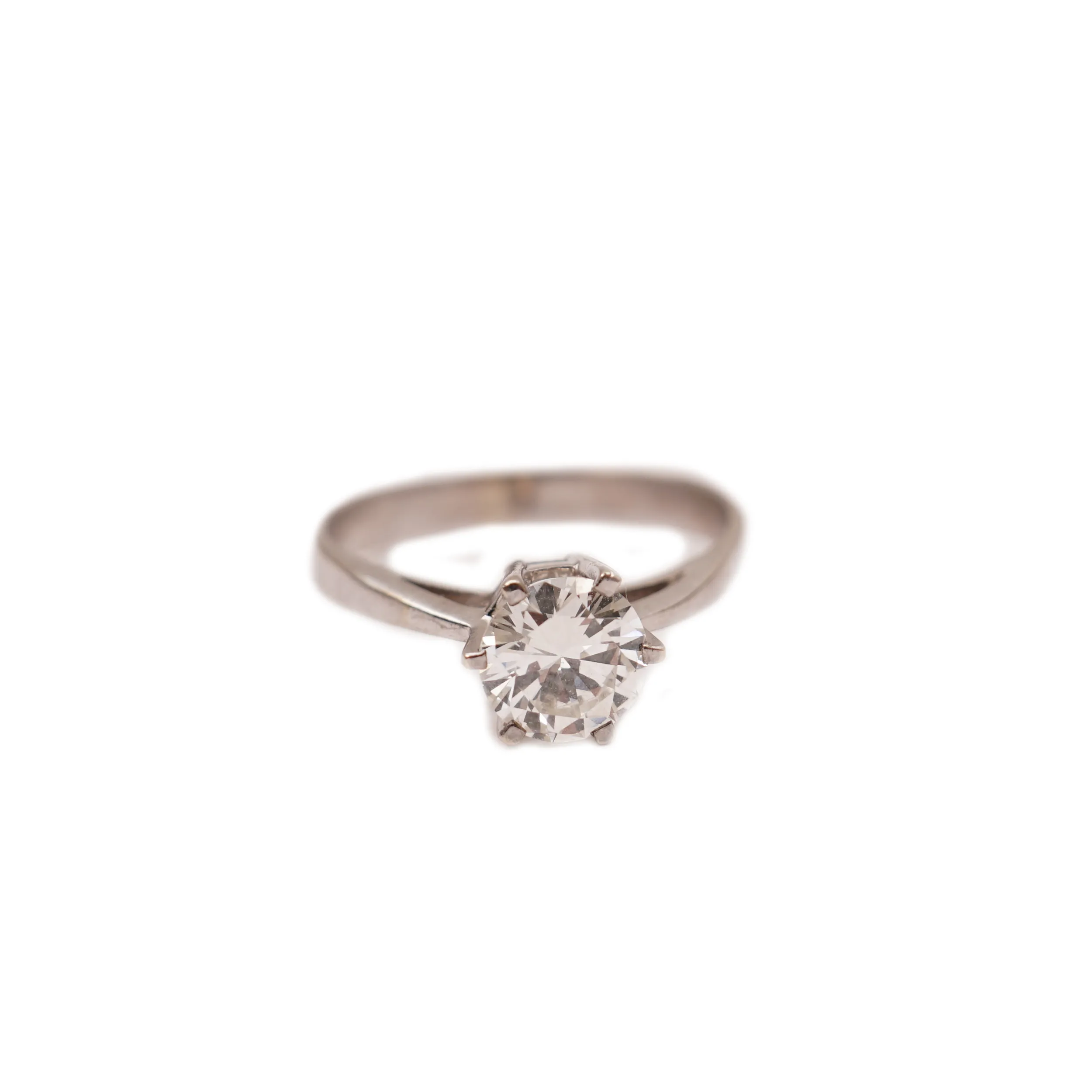 Zlatý prsten s briliantem 1,12 ct, vzácně bílý / certifikát / - 2