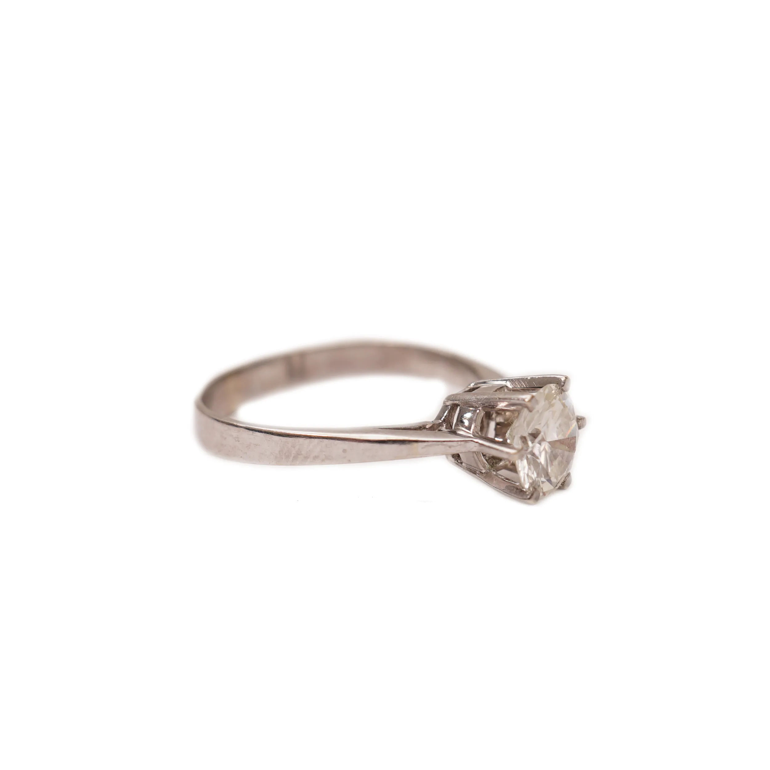 Zlatý prsten s briliantem 1,12 ct, vzácně bílý / certifikát / - 3