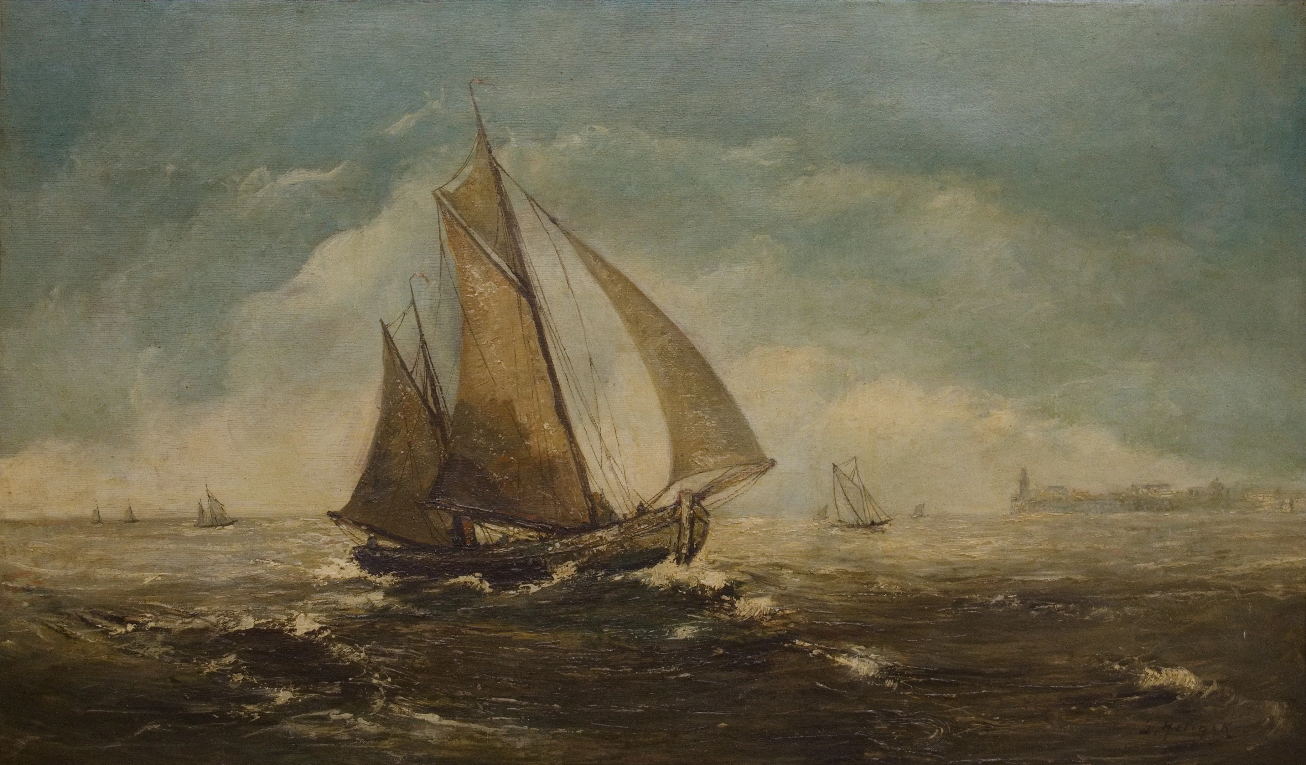 Plachetnice – Gustave Helinck 1884-1954 146 X 92 cm - 2