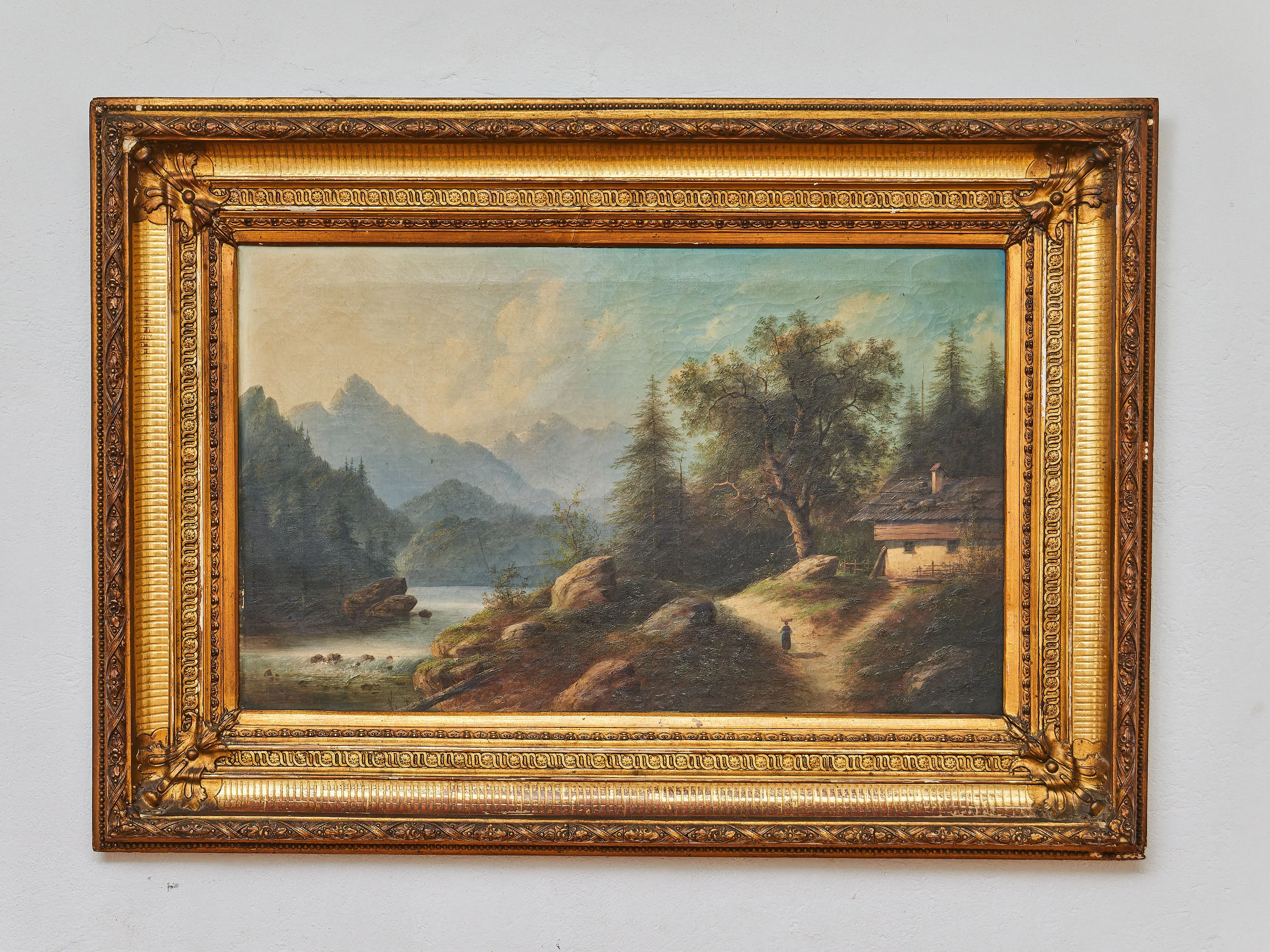Edouard Boehm (1830–1890) – Horská krajina s chalupou - 10
