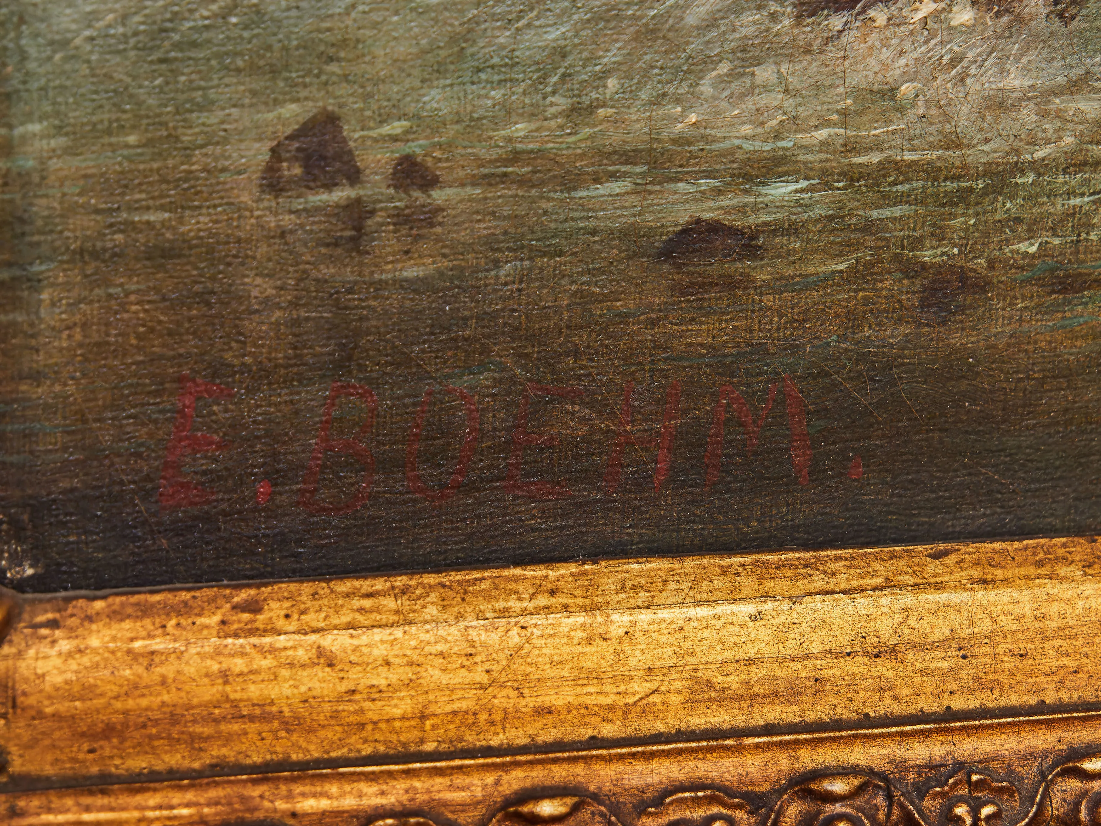 Edouard Boehm (1830–1890) – Horská krajina s chalupou - 6