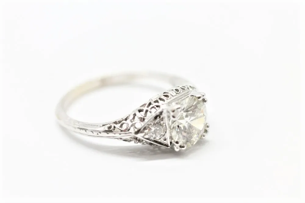 Zlatý prsten s diamanty Art Deco - 4