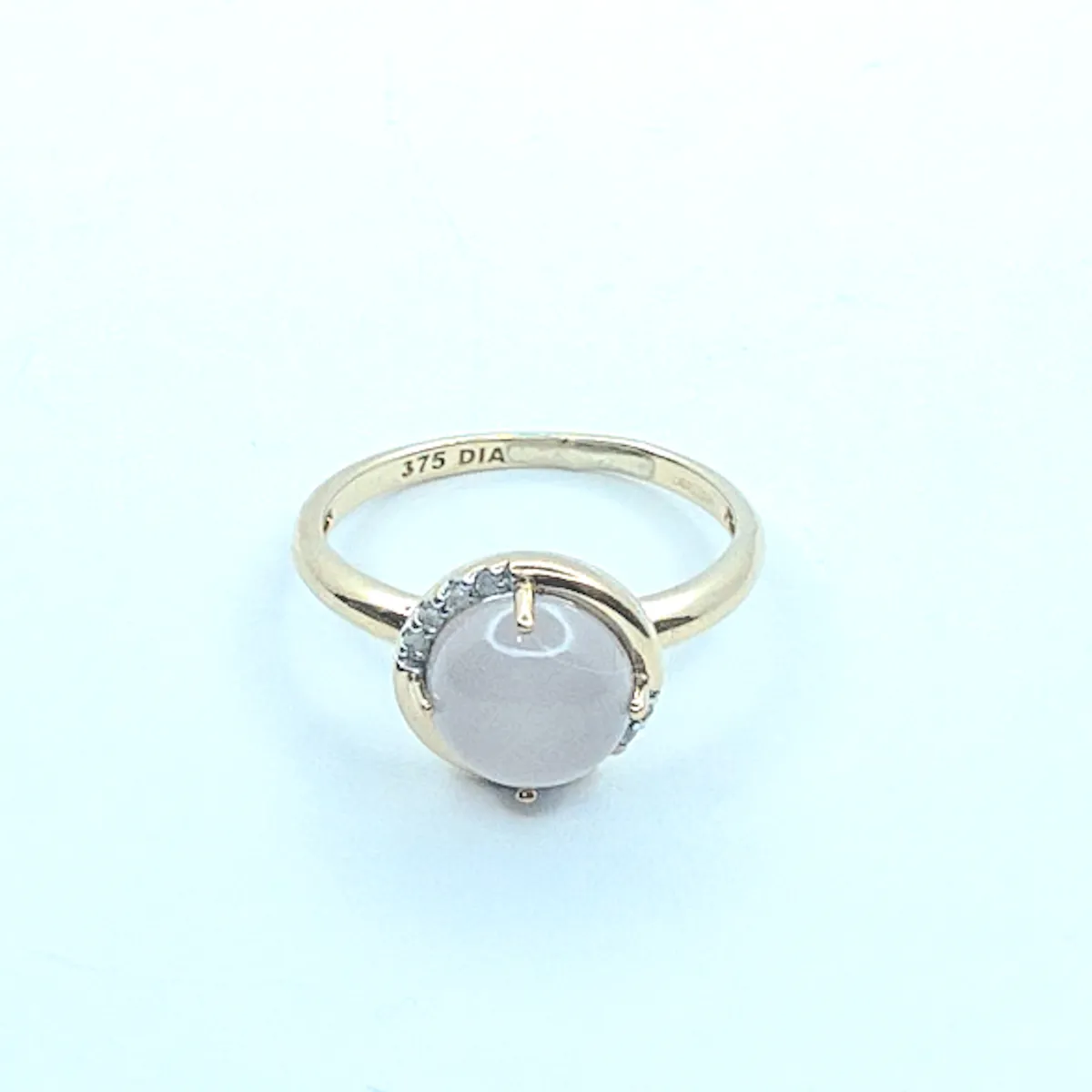 Zlatý prsten s diamanty a růženínem - 5
