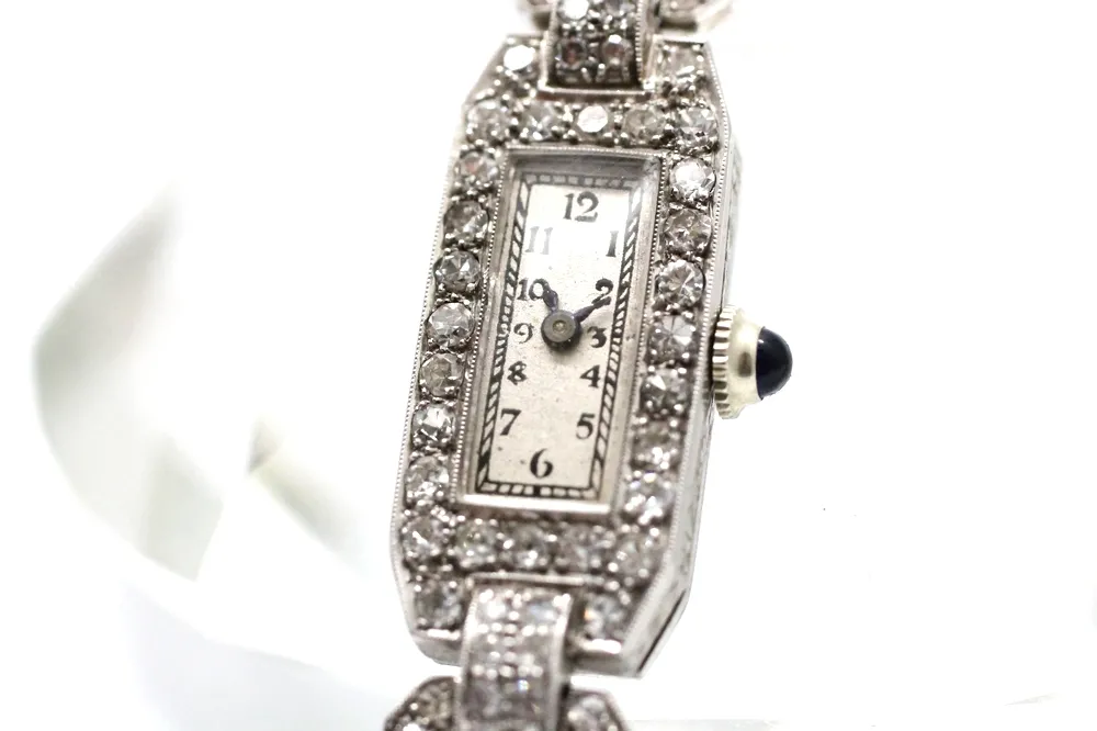 Platinové dámské hodinky s diamanty - 2