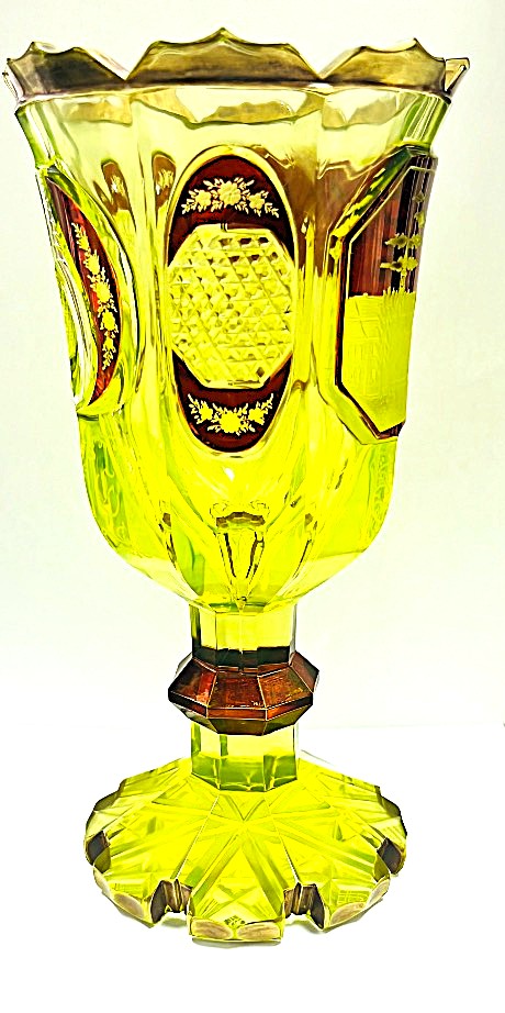 Vysoký pohár uranové sklo perfektní stav