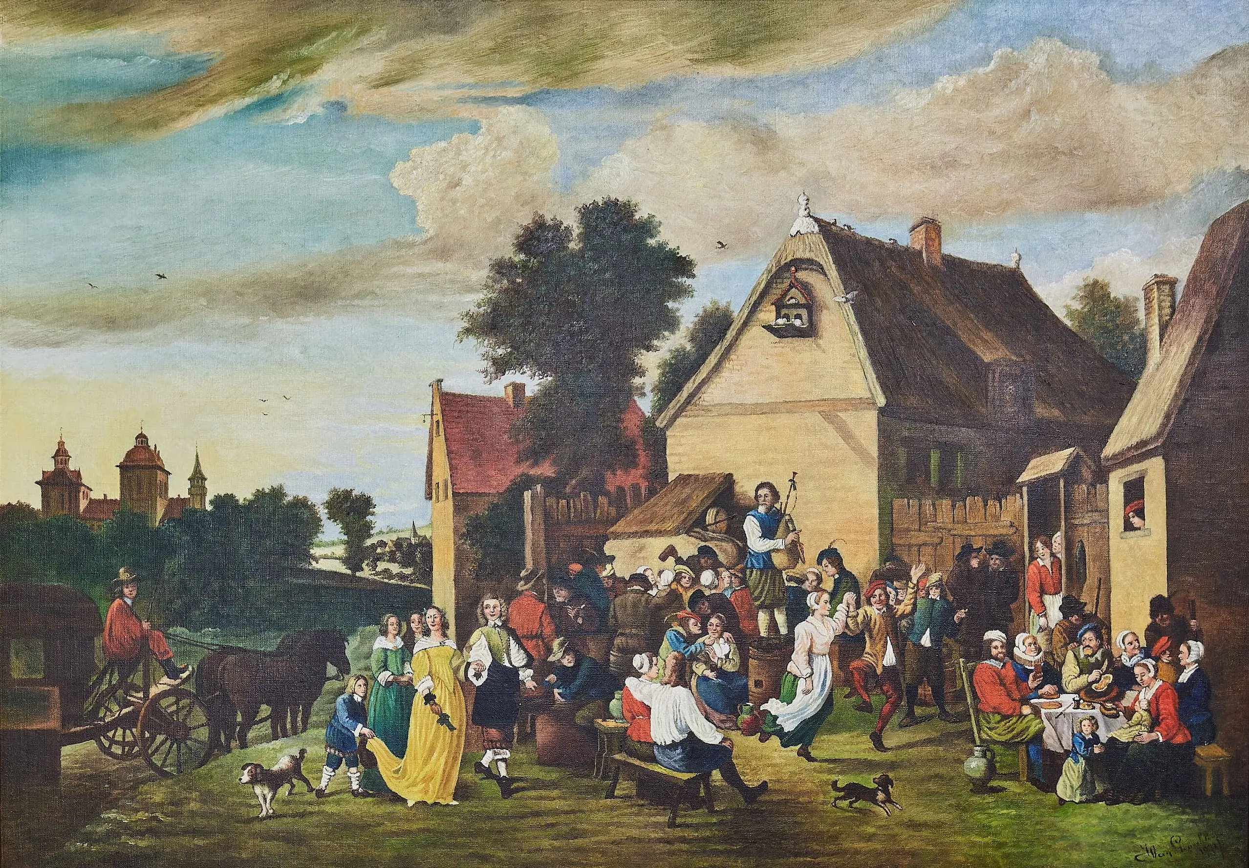 Obraz podle Tenierse „Pouťové oslavy” 101 X 133 cm - 2