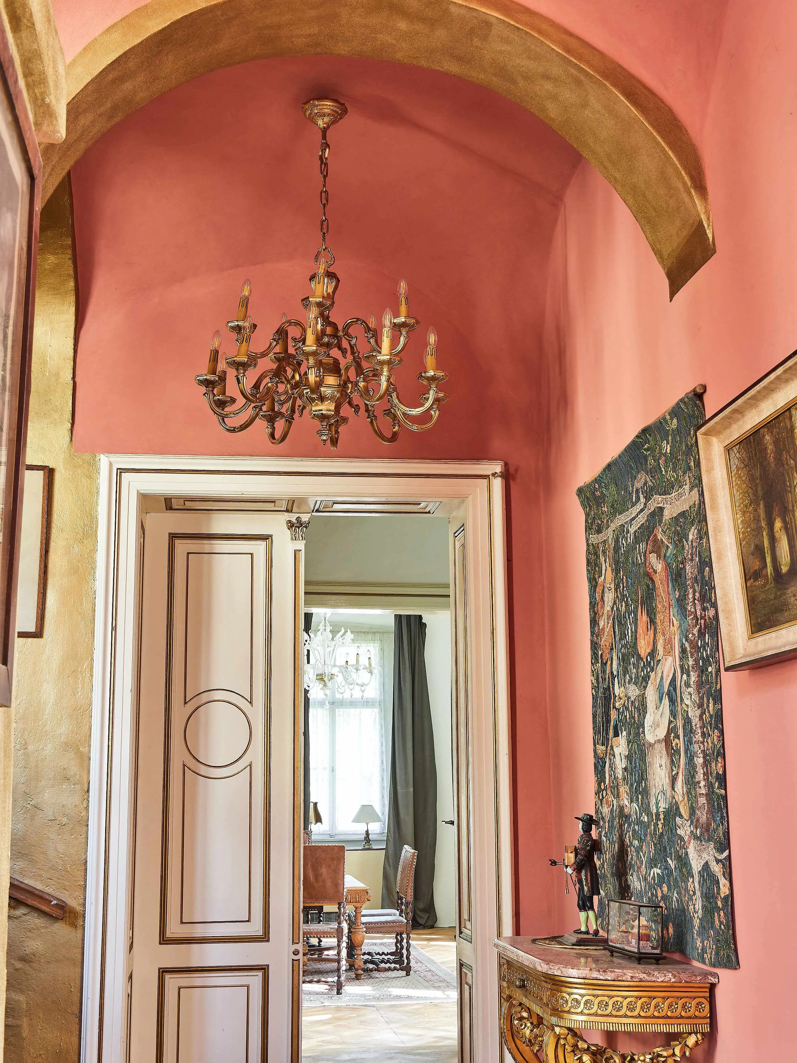 Velký lustr 15 žárovek Maison Lucien Gau Ludvík XIII - 9