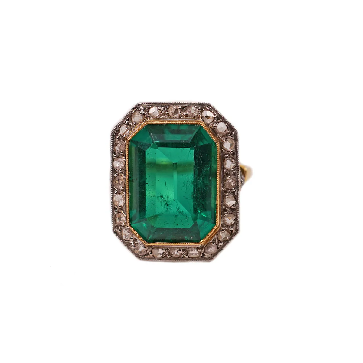Zlatý prsten s brilianty Art deco