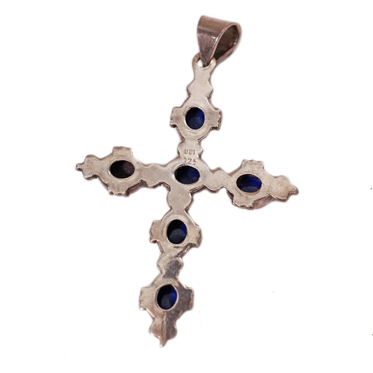 Stříbrný křížek s lapis lazuli - 2