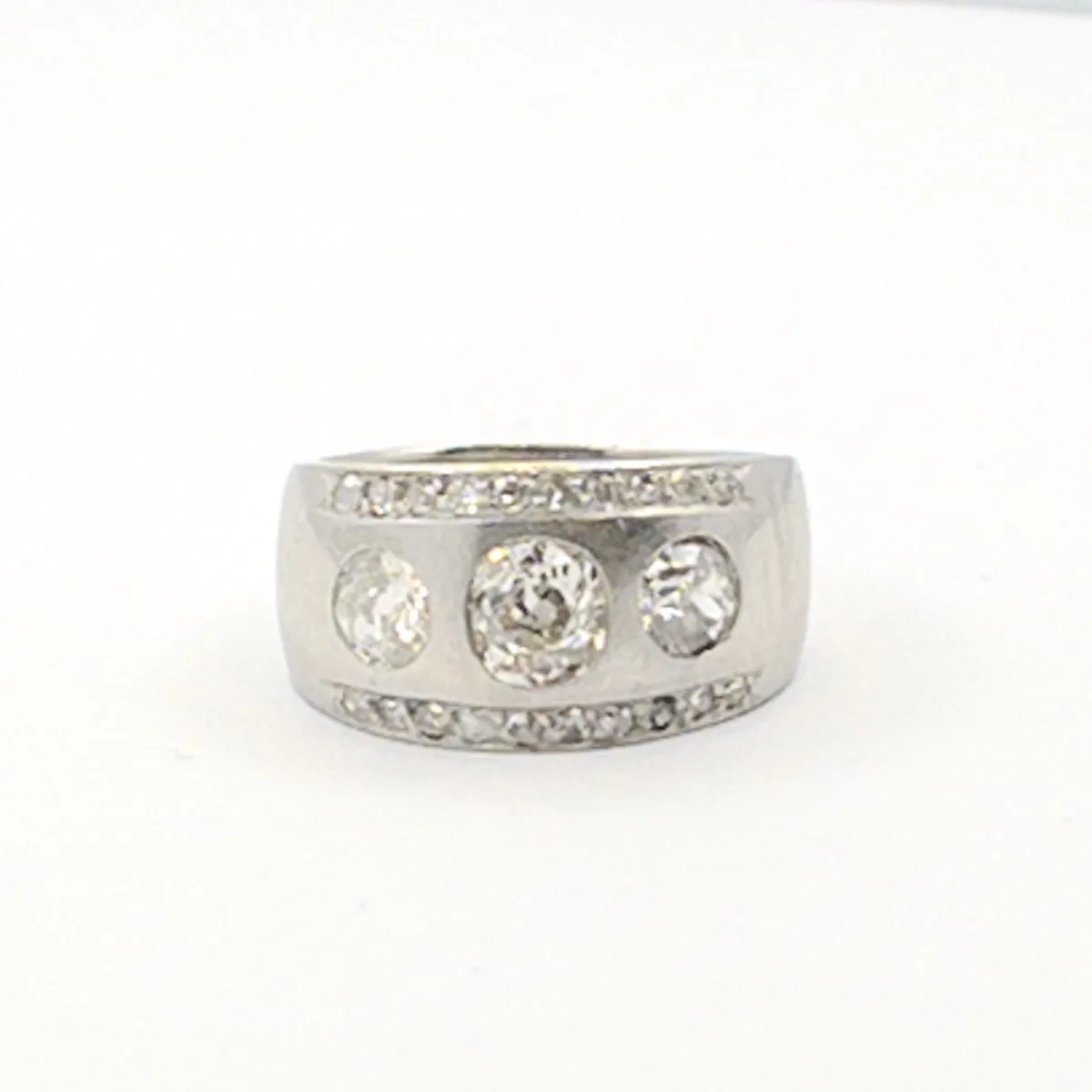 Starožitný platinový prsten s brilianty 1,31 ct - 2